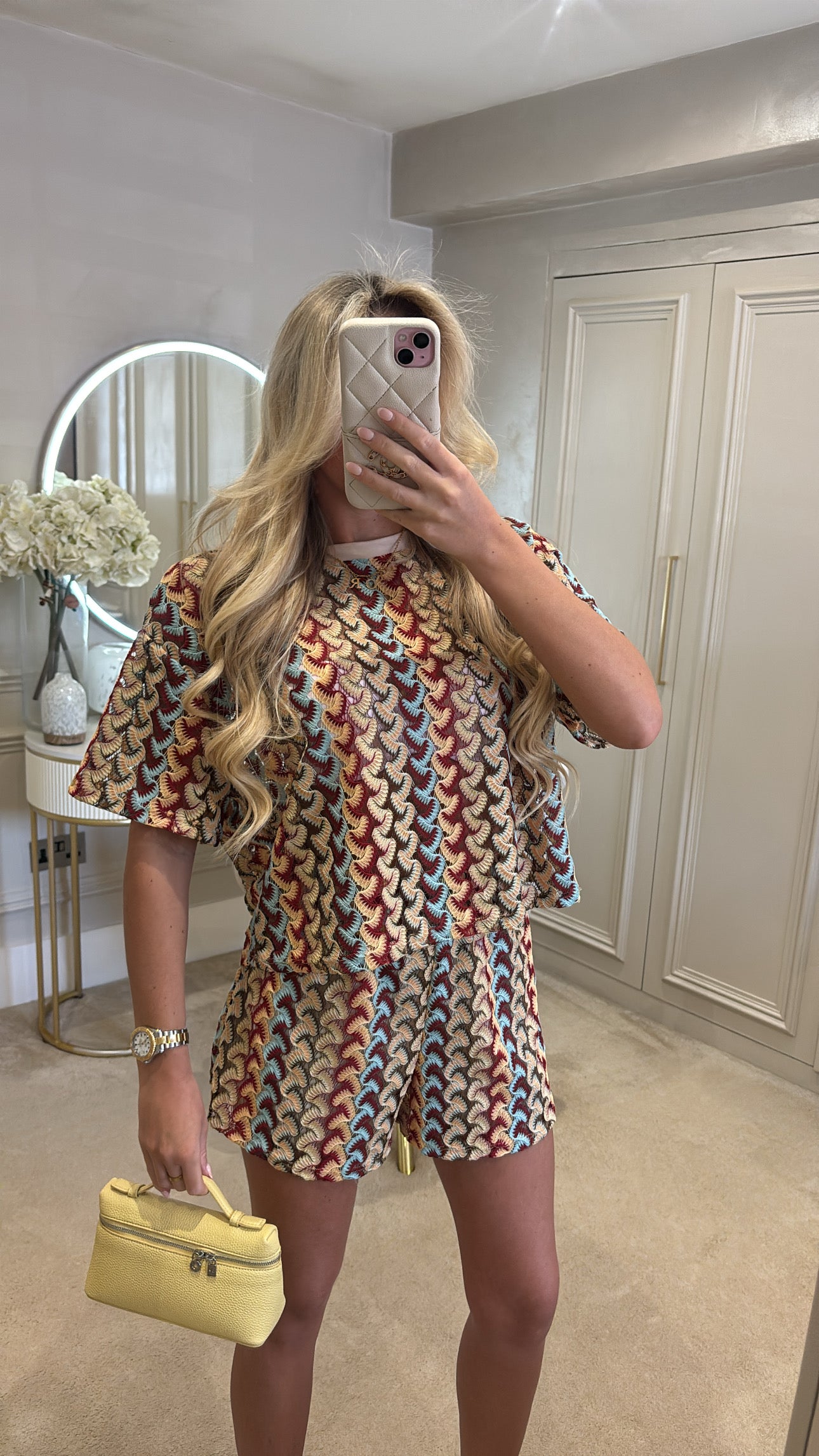 Pattern t-shirt short set