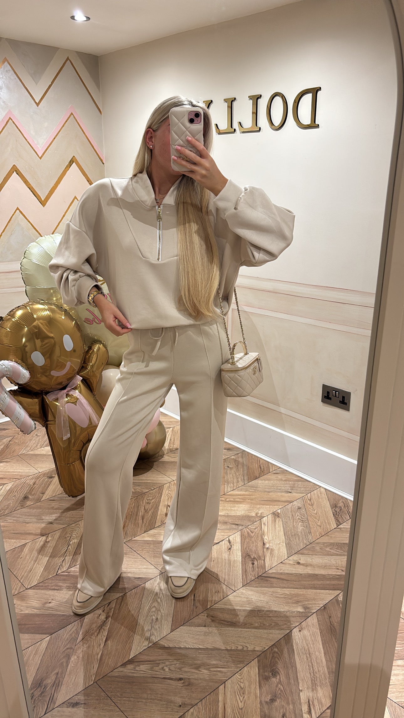 Gold quarter zip lounge set