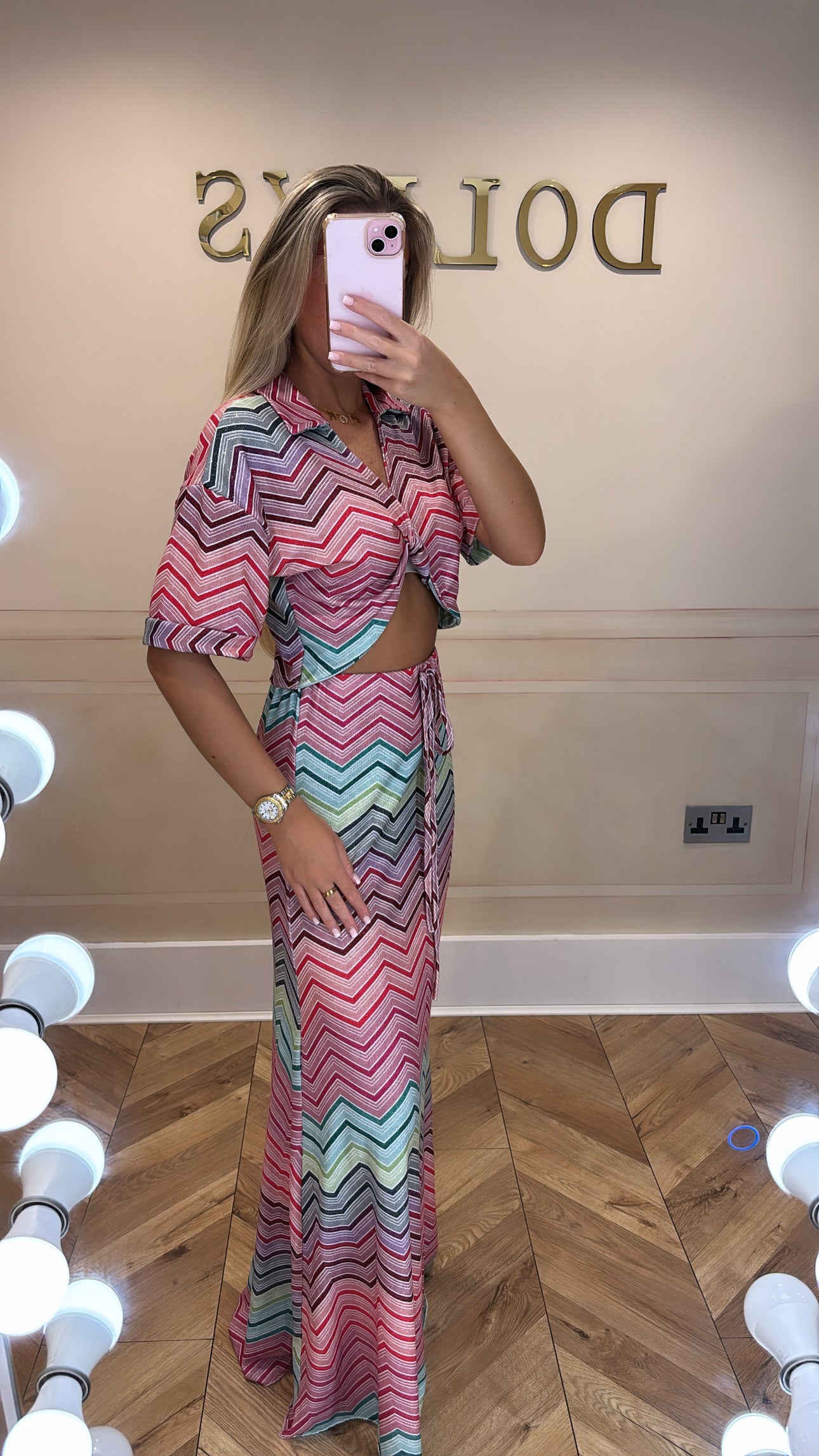 Glitter zig zag skirt co-ord