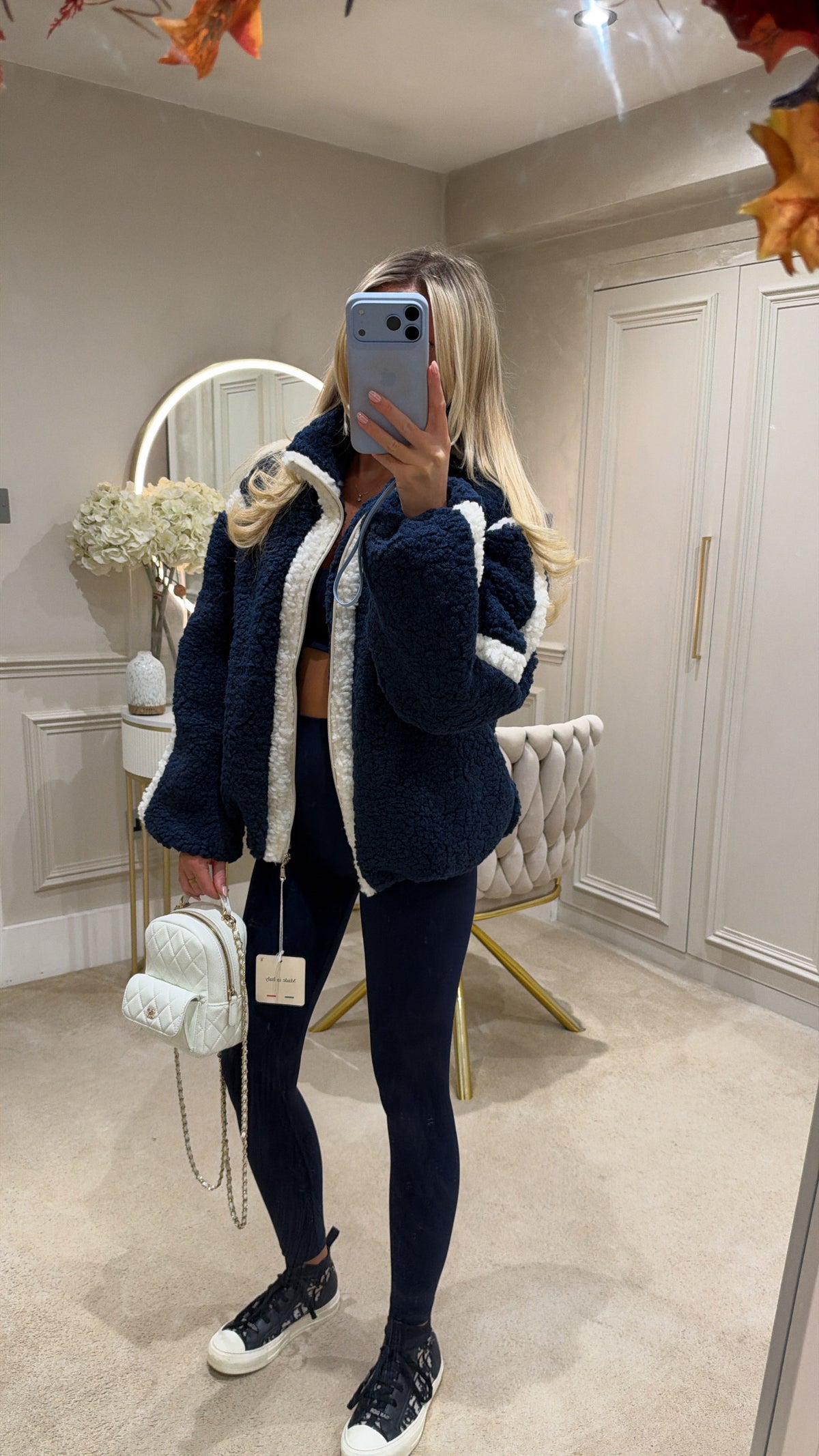Teddy white trim jacket