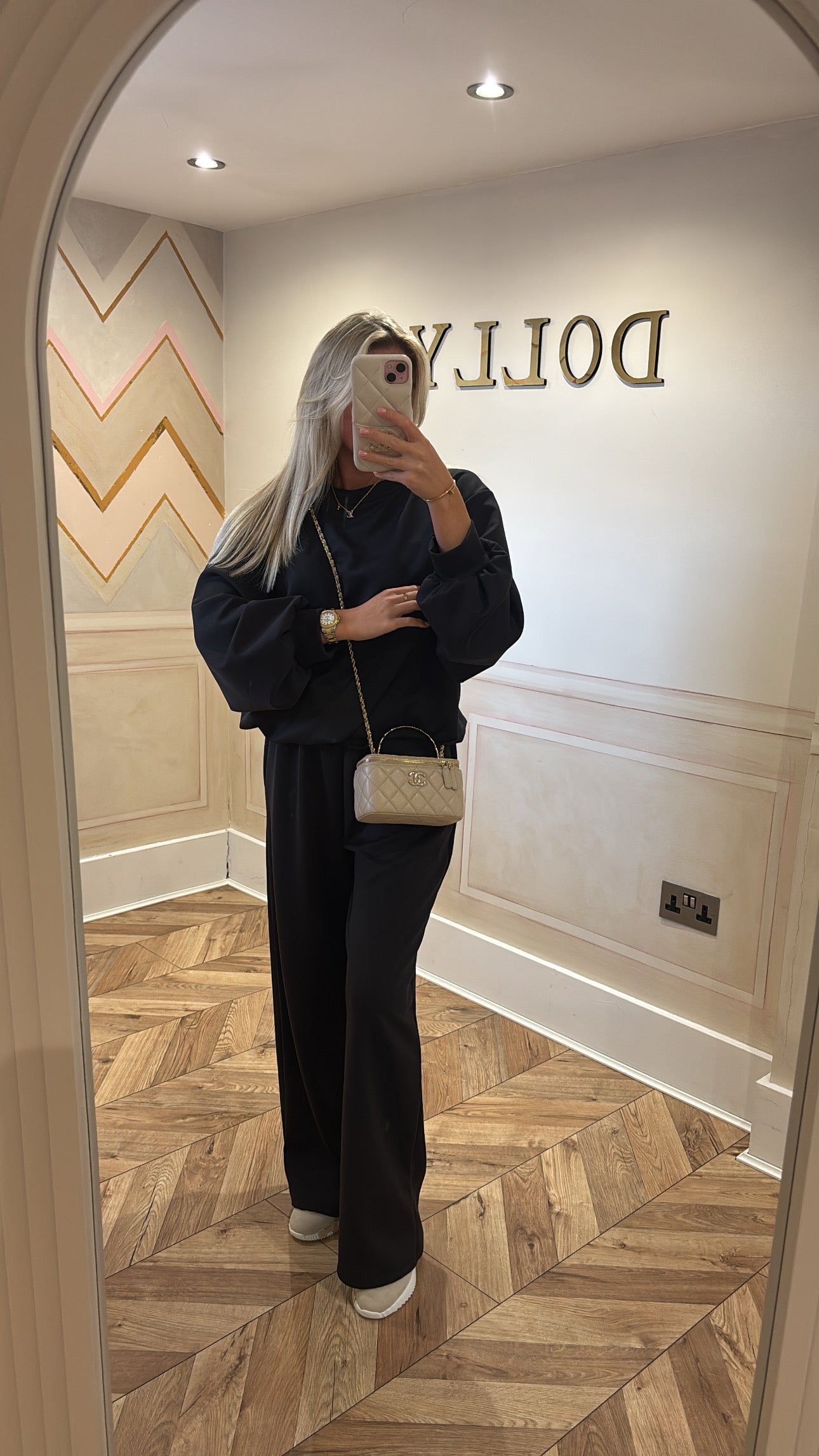 Ruched cuff flared lounge set