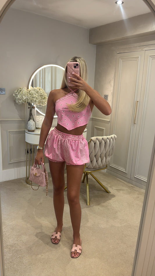 Bandanna print short set