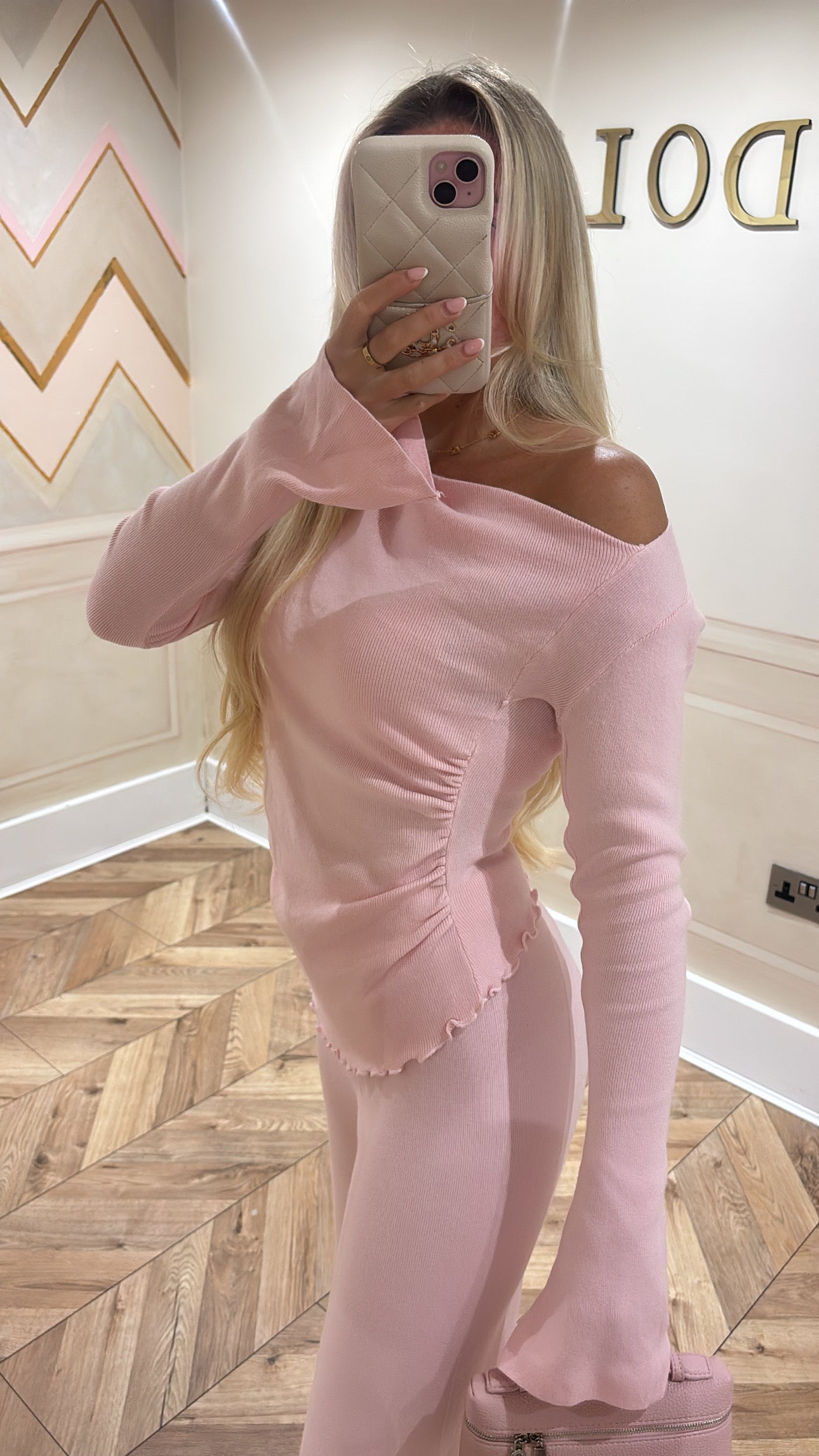 Off the shoulder flared lounge set