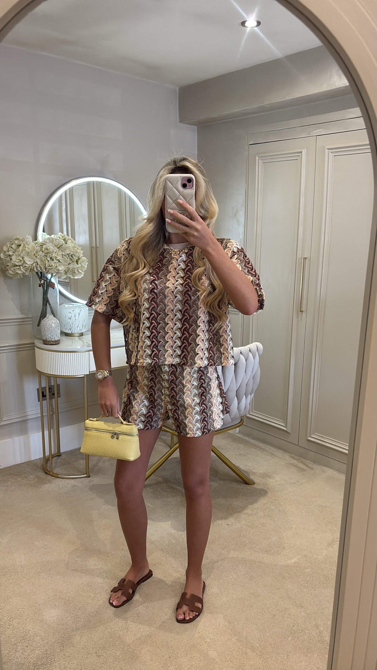 Pattern t-shirt short set