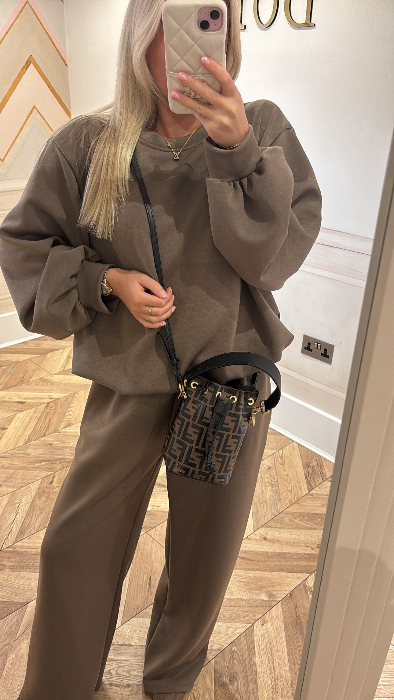 Ruched cuff flared lounge set