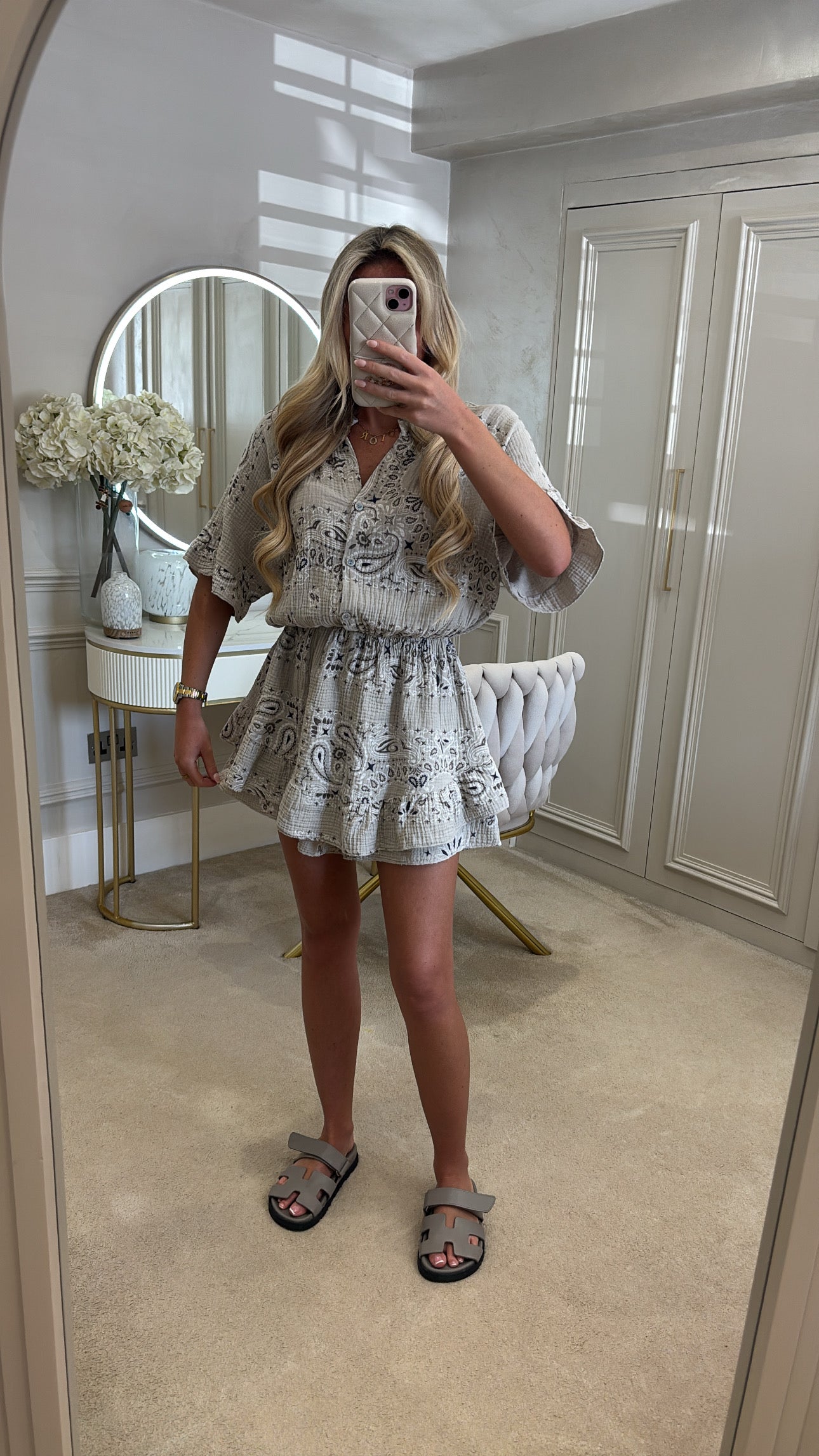 Bandanna frill playsuit ￼