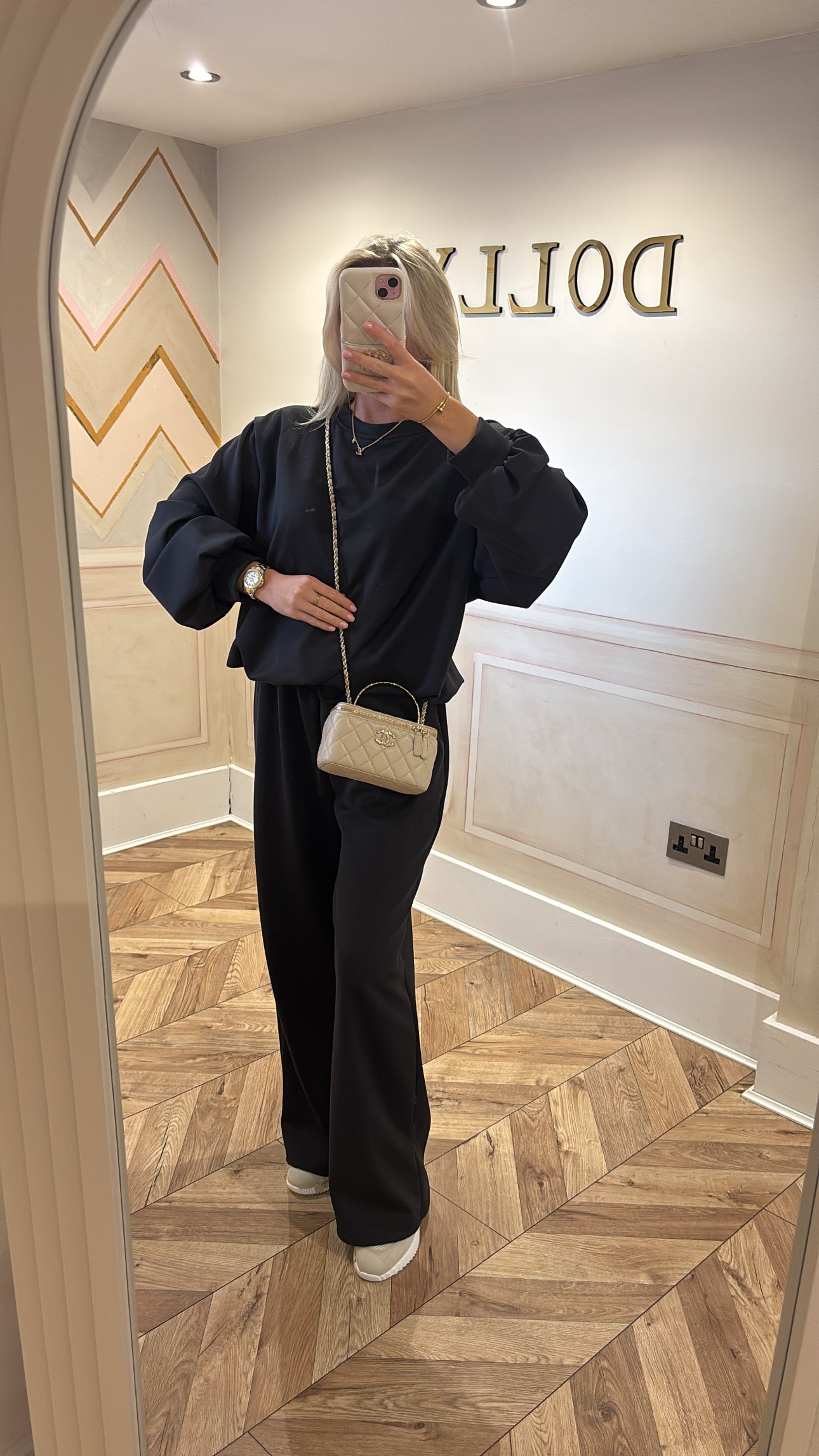 Ruched cuff flared lounge set