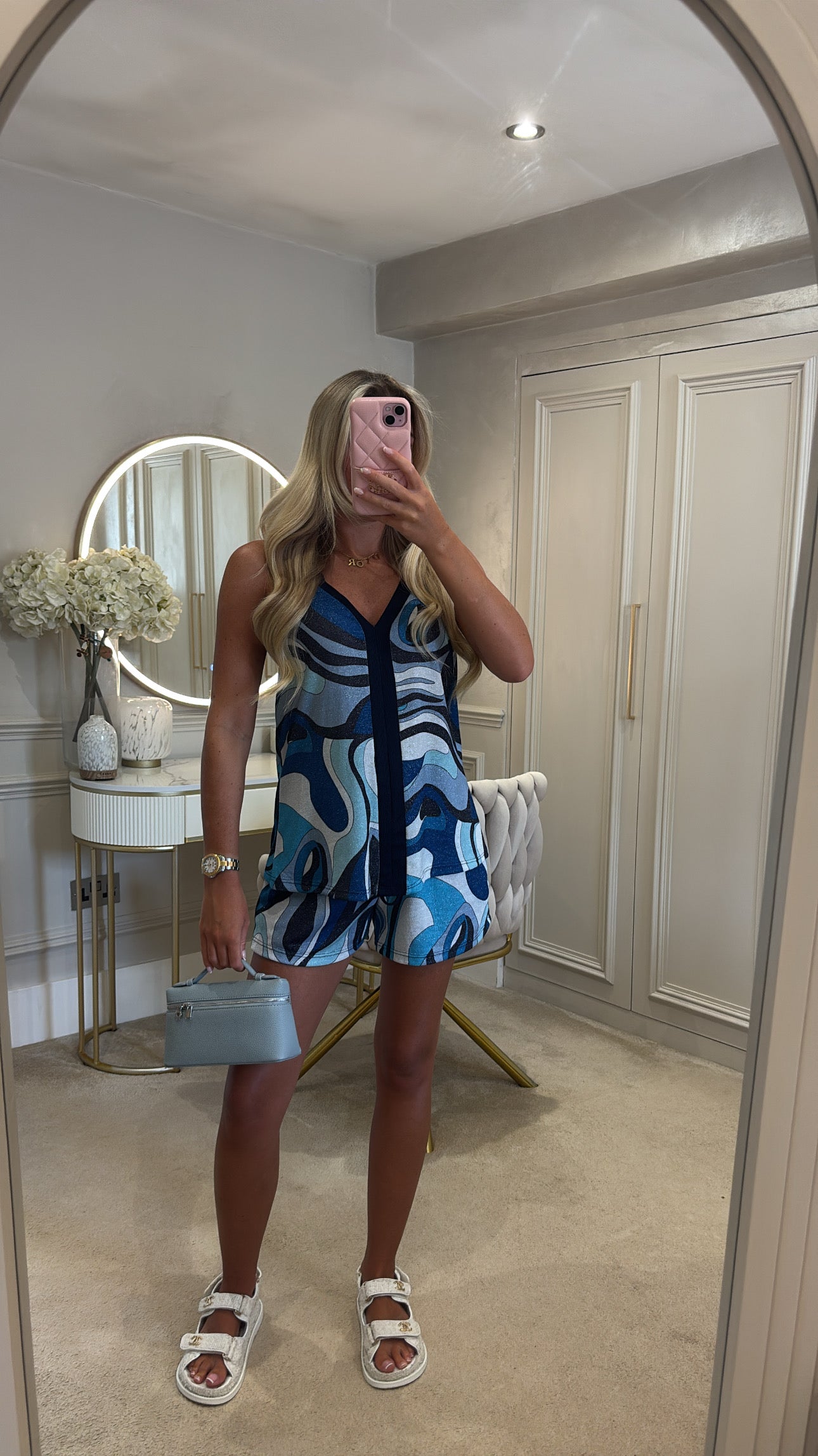 Pucci glitter vest short set