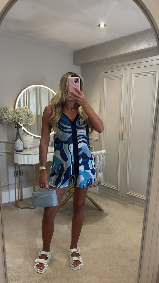 Pucci glitter vest short set