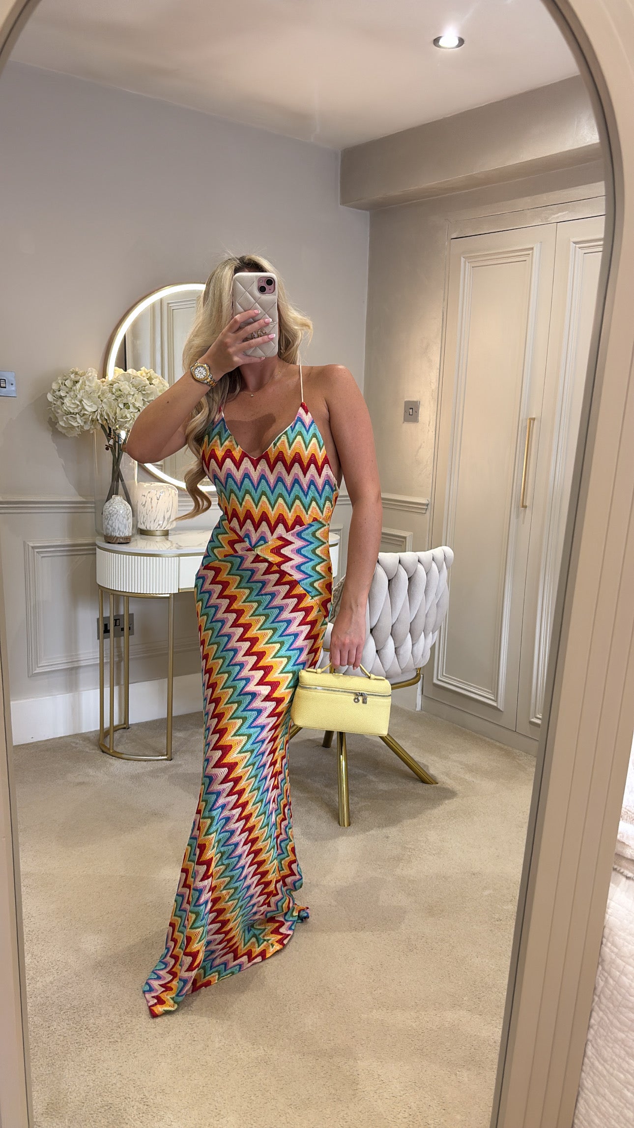 Zig zag backless maxi dress