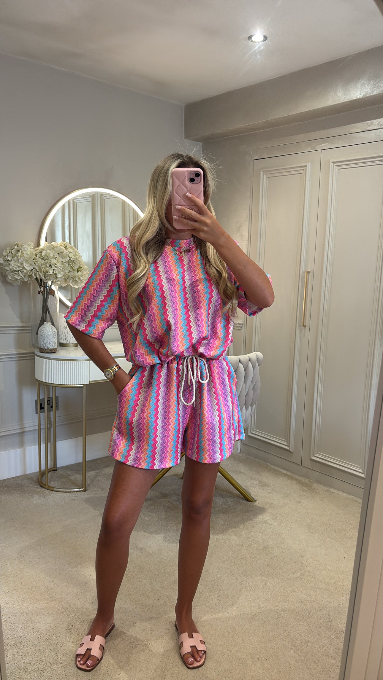 Zig zag ruched short set