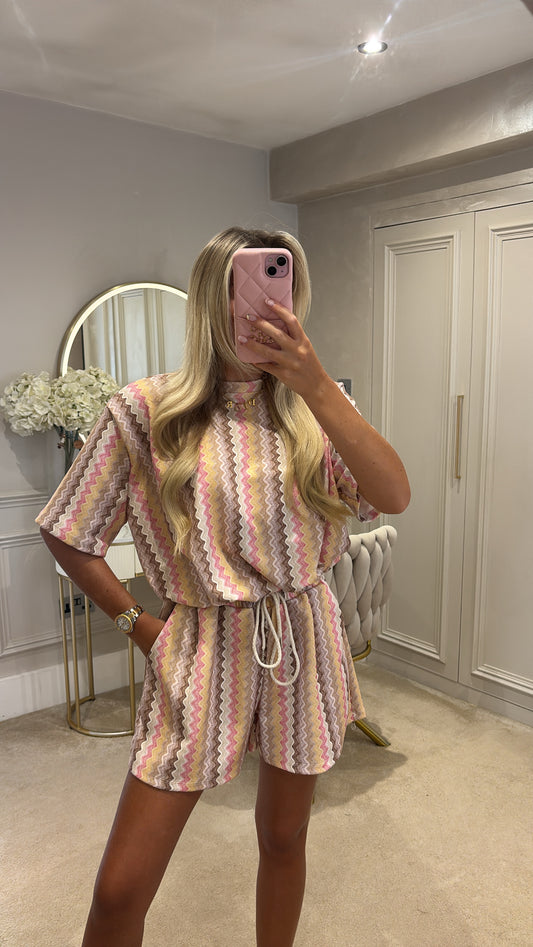 Zig zag ruched short set