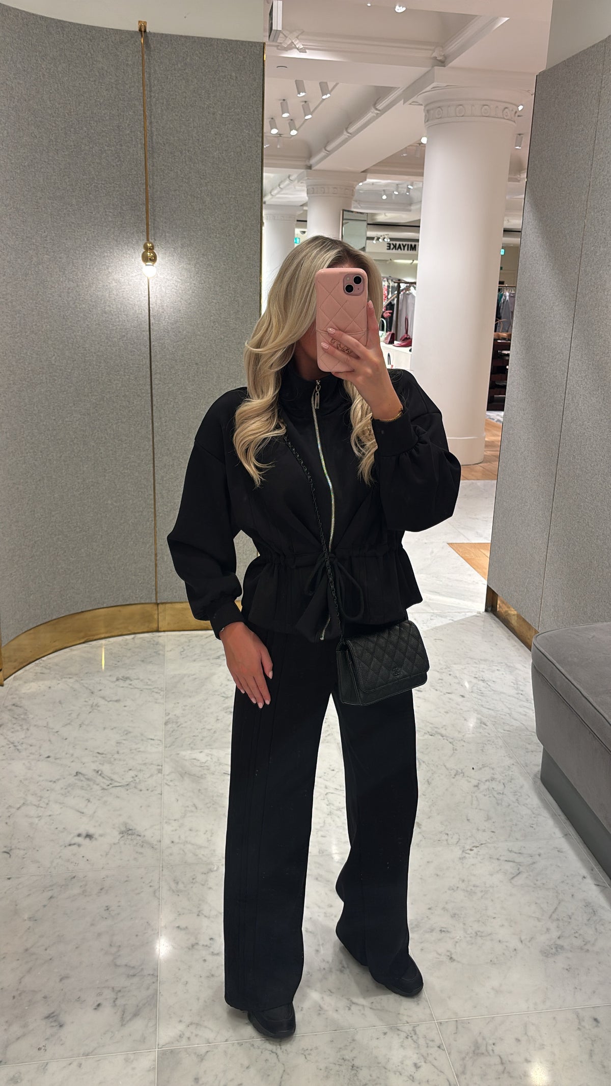 Tie waist peplum lounge set