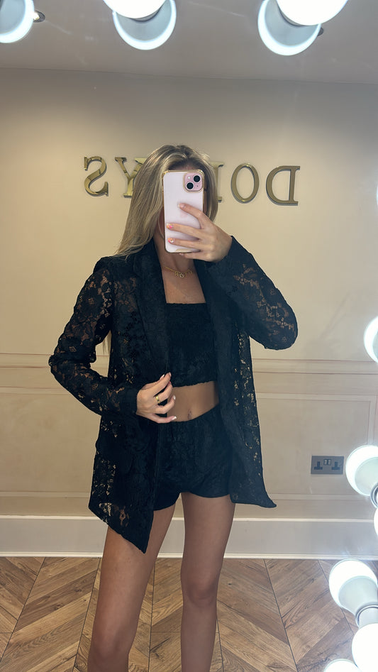 SALE Lace blazer short set