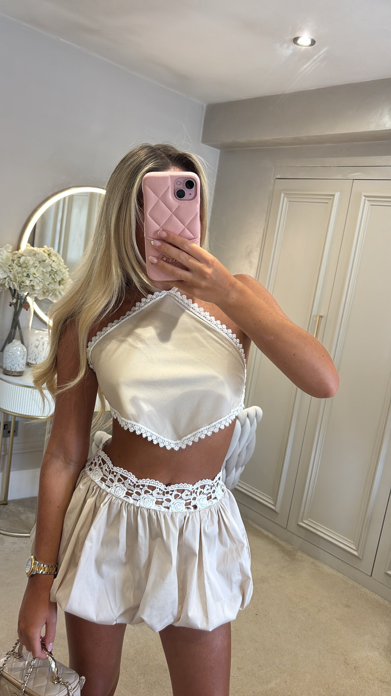 Puff ball skirt set