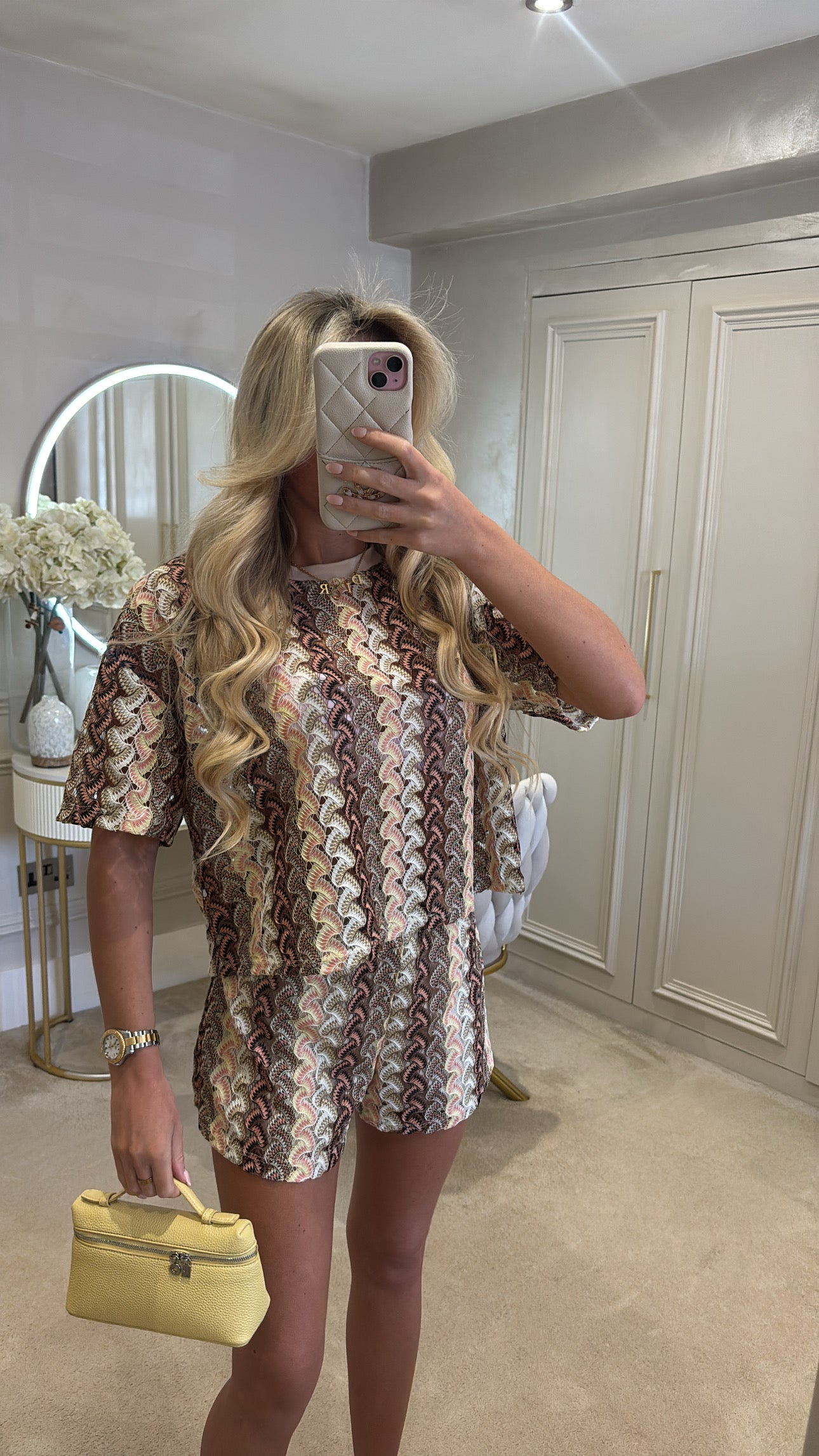 Pattern t-shirt short set