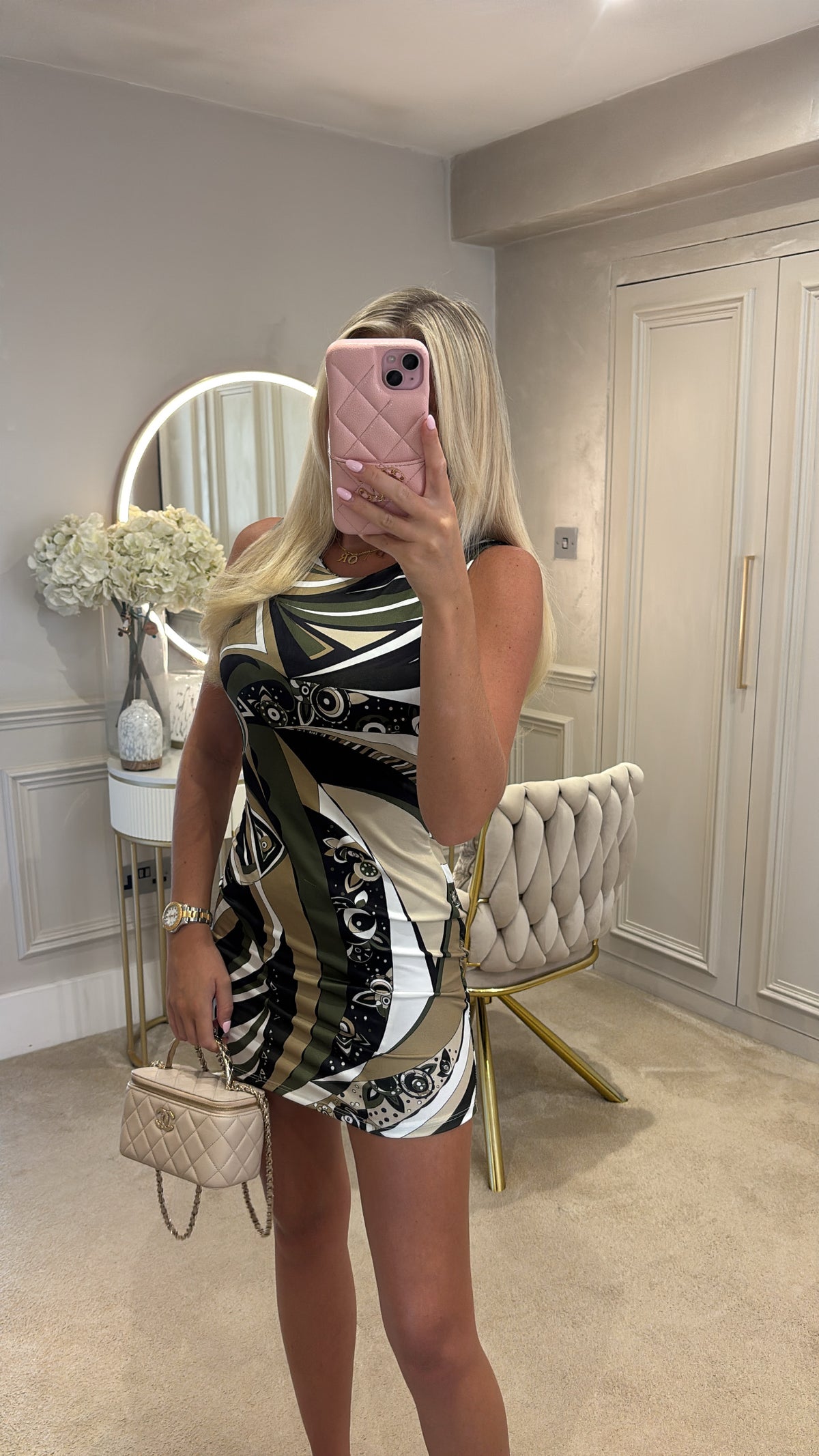 Pattern mini dress