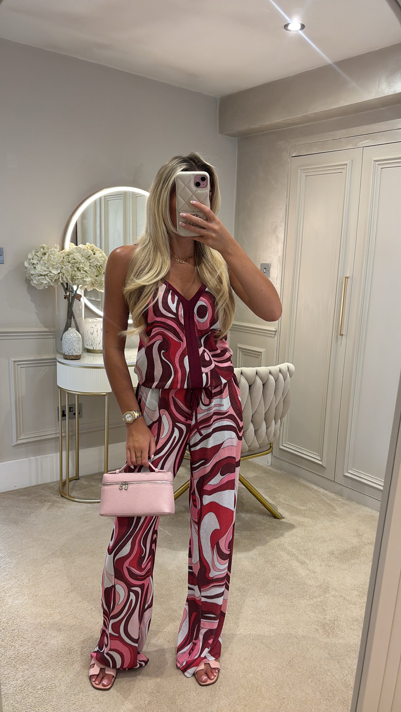Glitter pucci vest trouser set