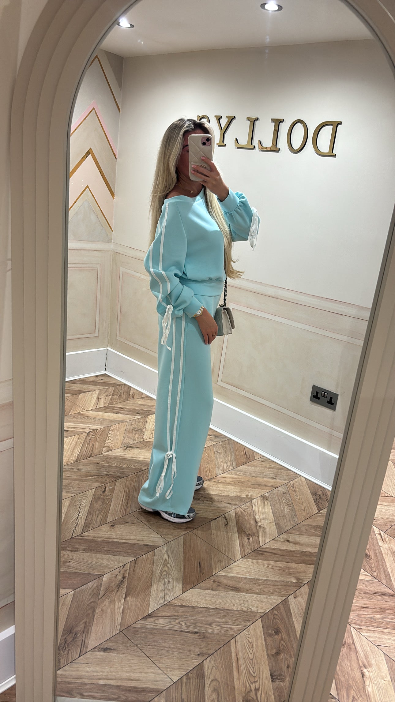 Off the shoulder bow lounge set