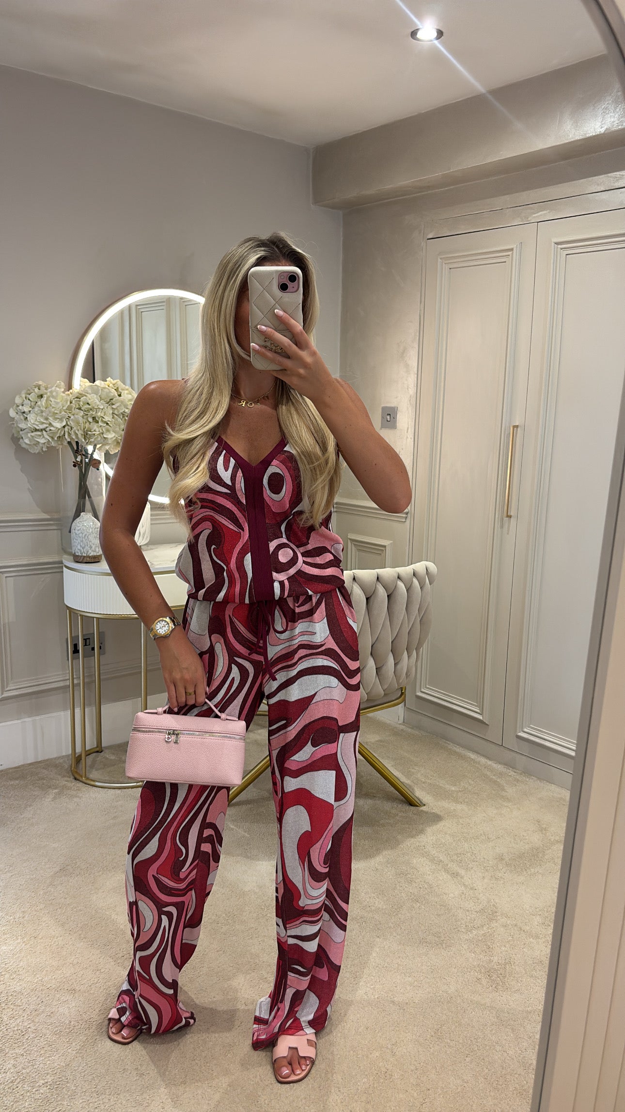 Glitter pucci vest trouser set