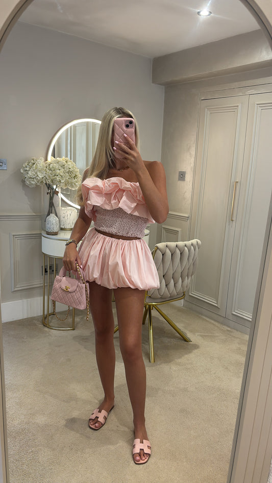 Puff ball frill short co-ord