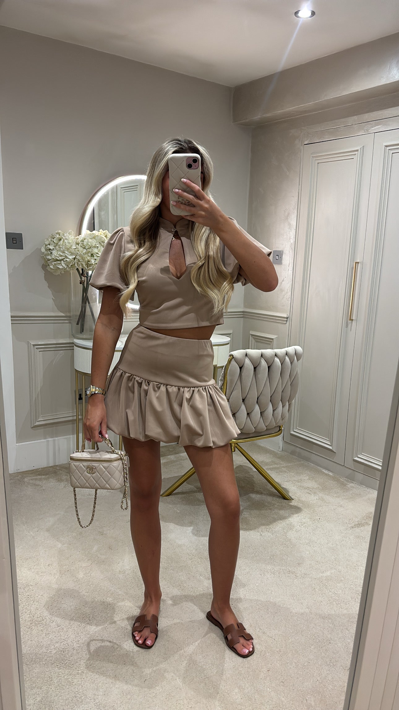 Puff ball skirt set
