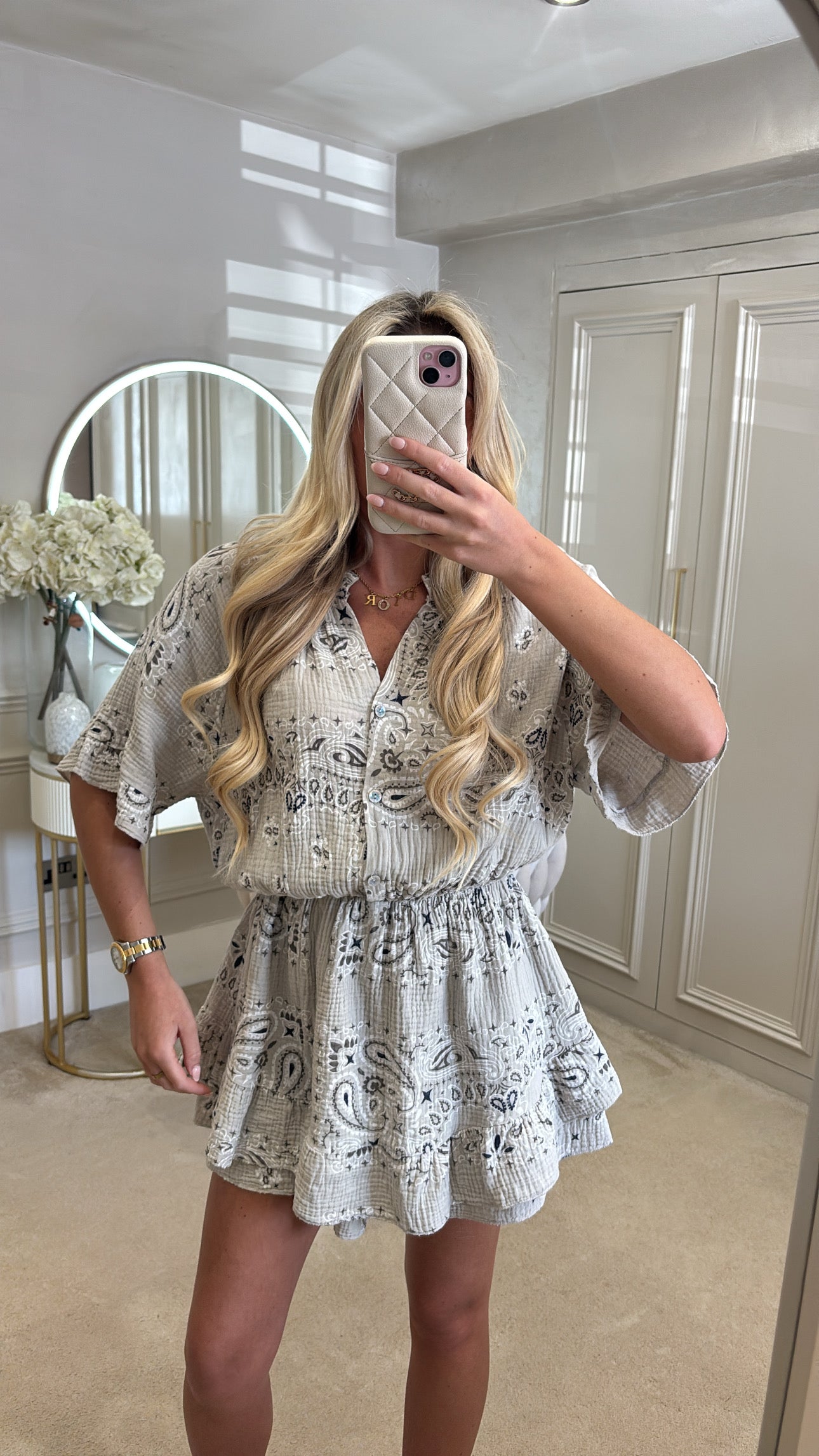 Bandanna frill playsuit ￼
