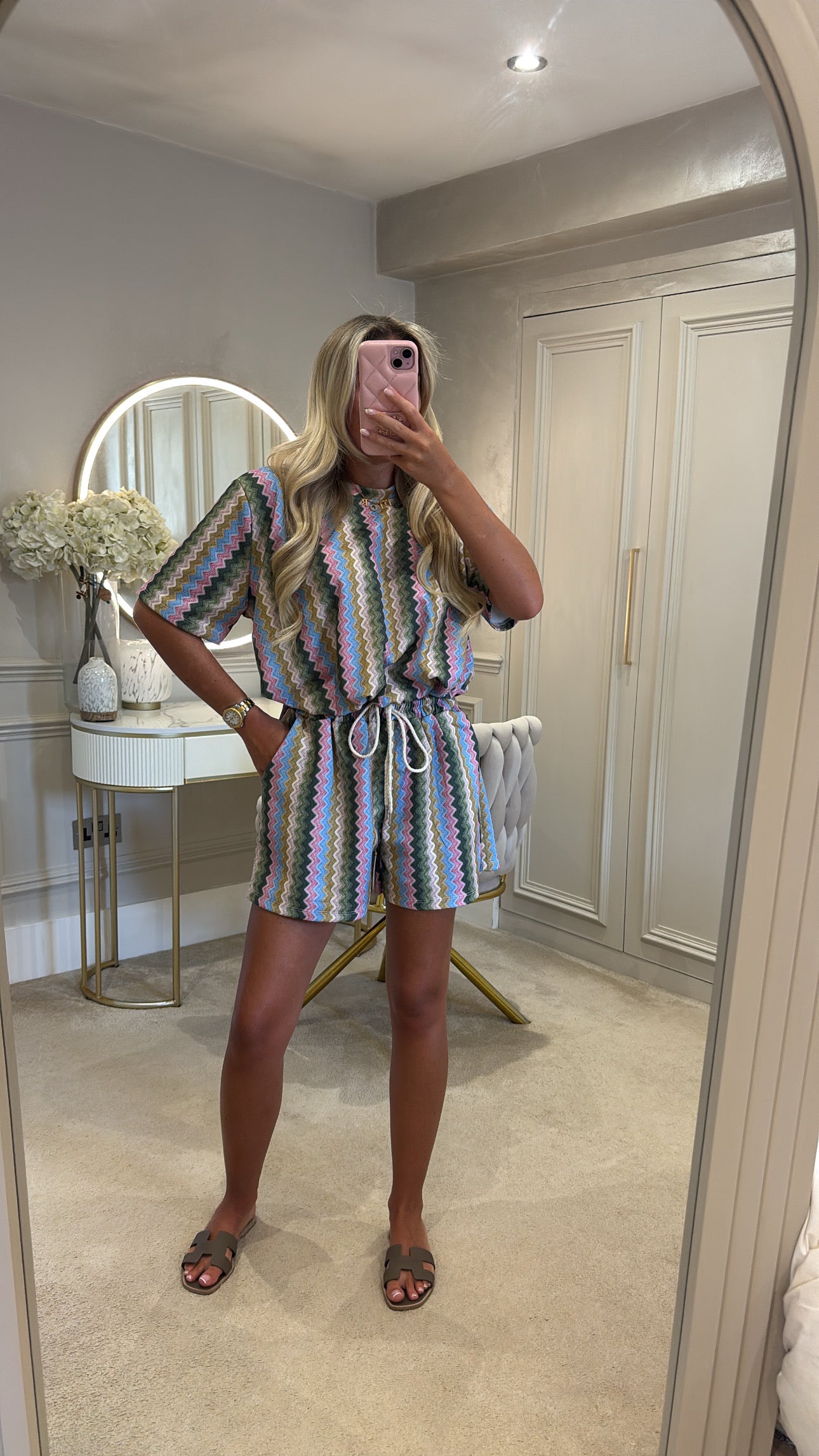 Zig zag ruched short set