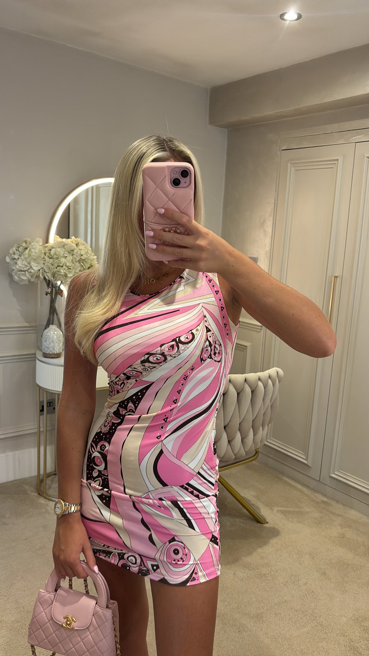 Pattern mini dress
