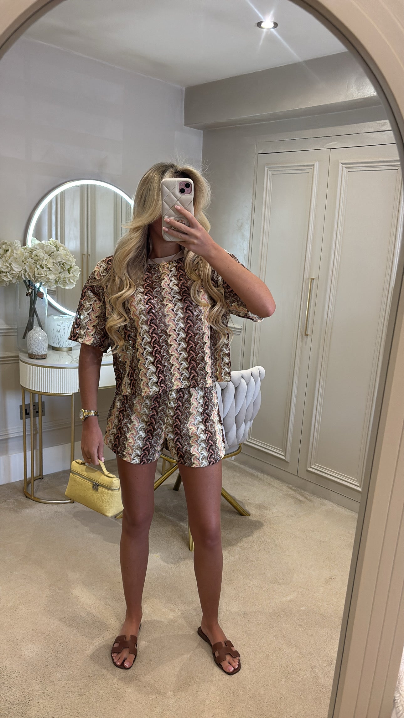 Pattern t-shirt short set