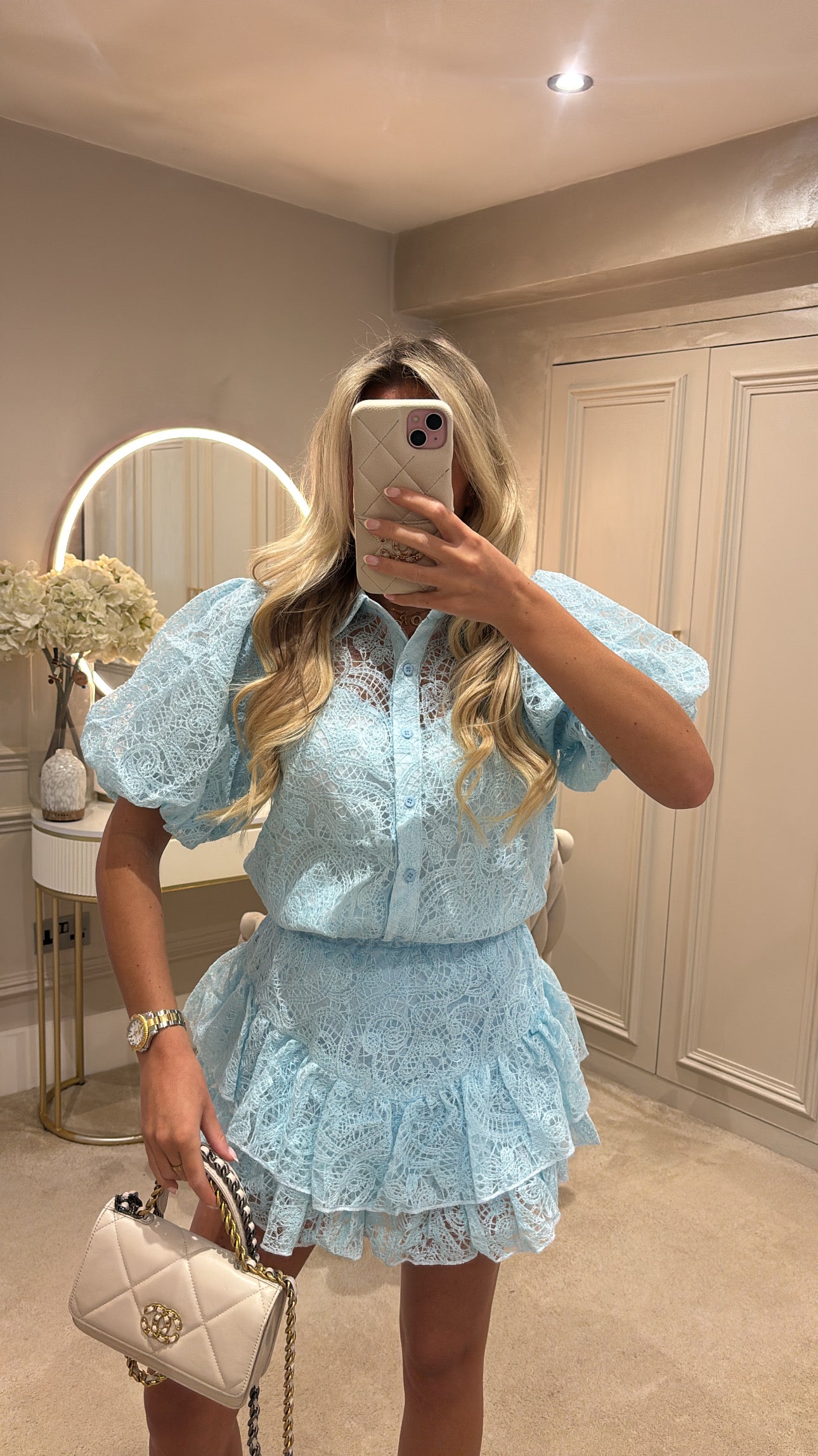 Puff shoulder skort co-ord