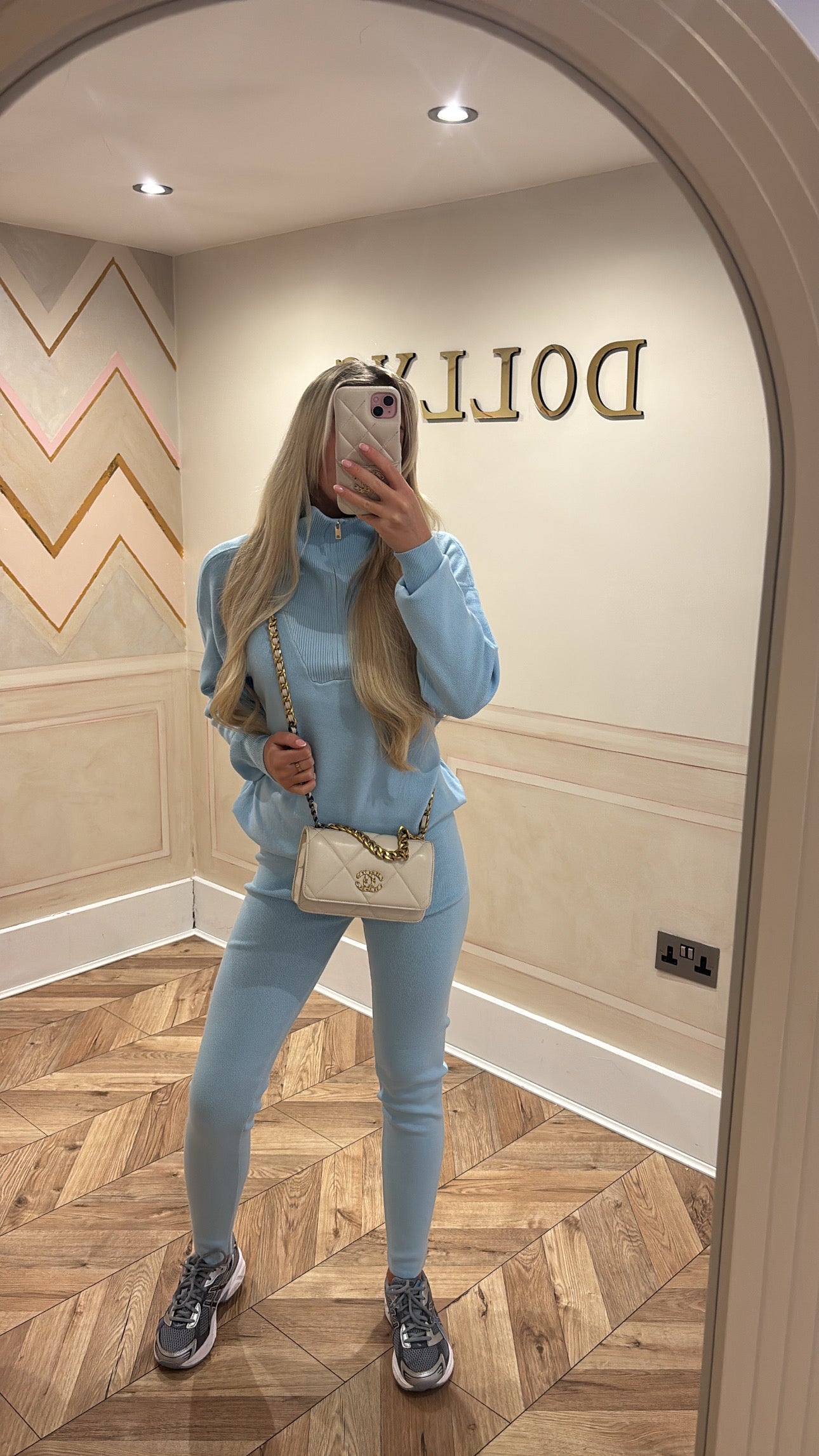Gold quarter zip lounge set