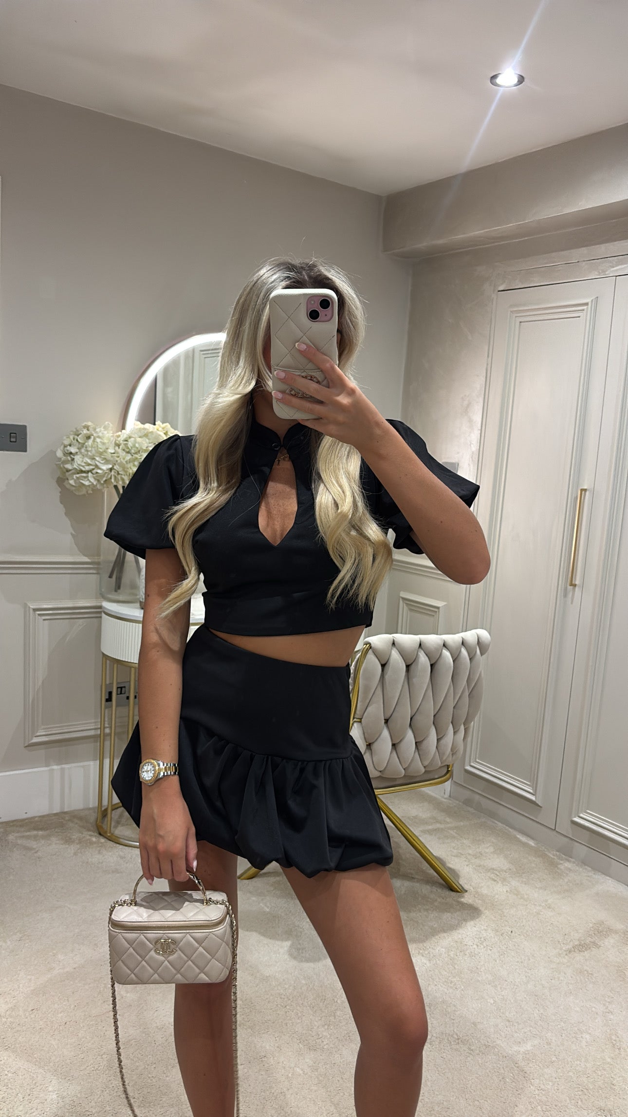 Puff ball skirt set