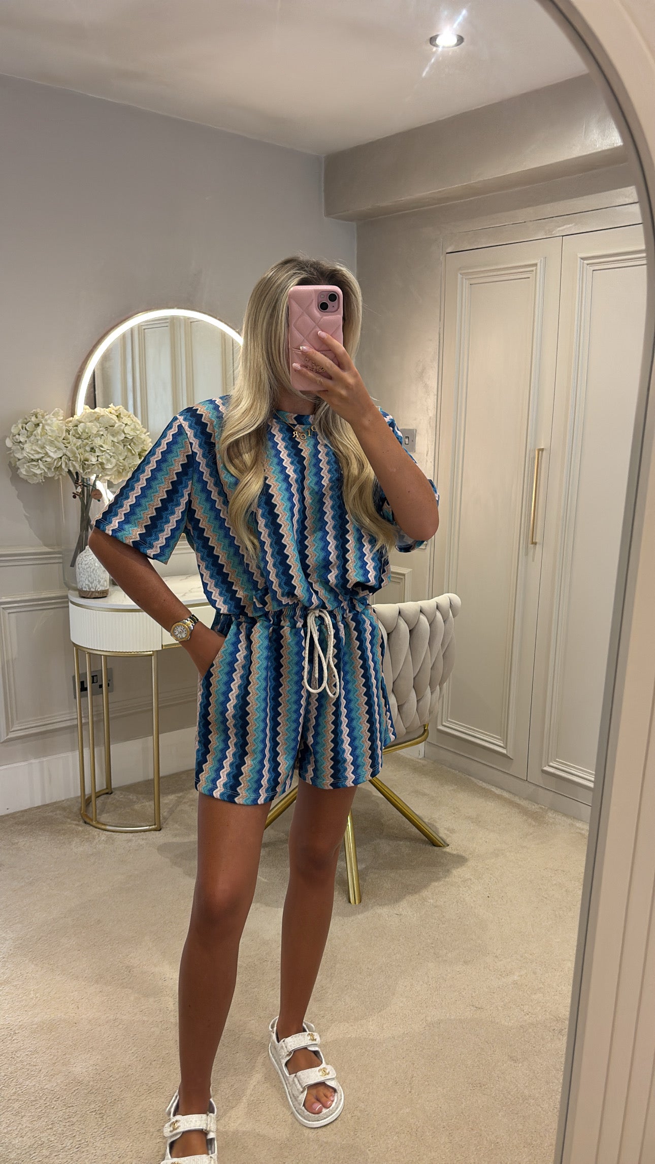 Zig zag ruched short set