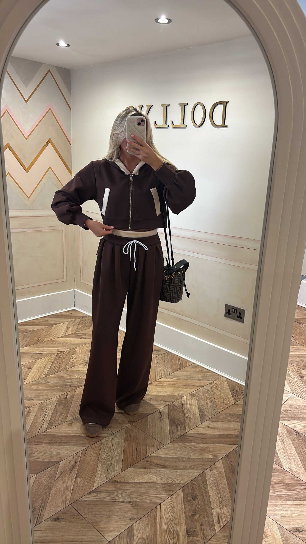 Hood pocket flared lounge set