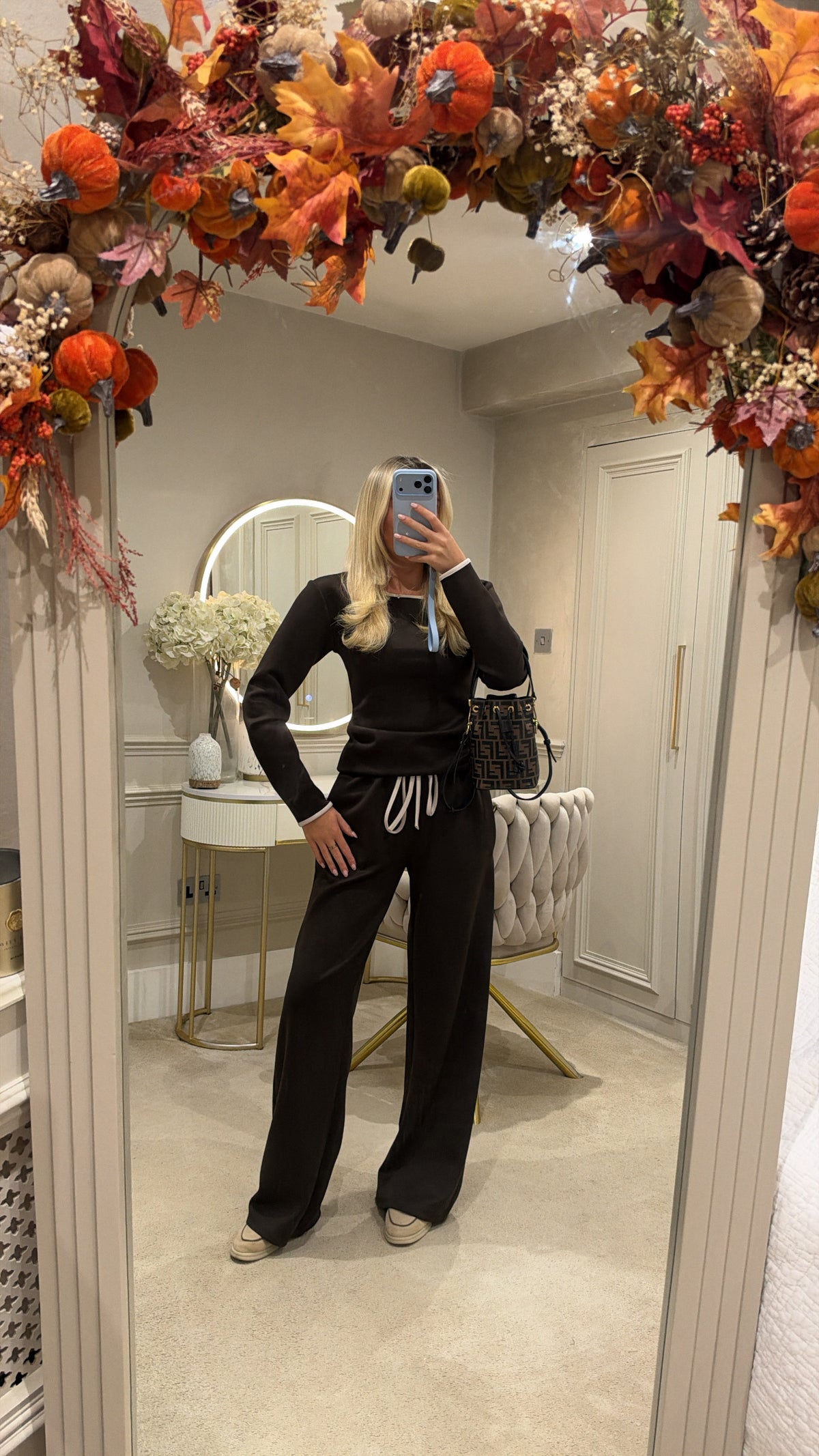 Ruched side flared lounge set