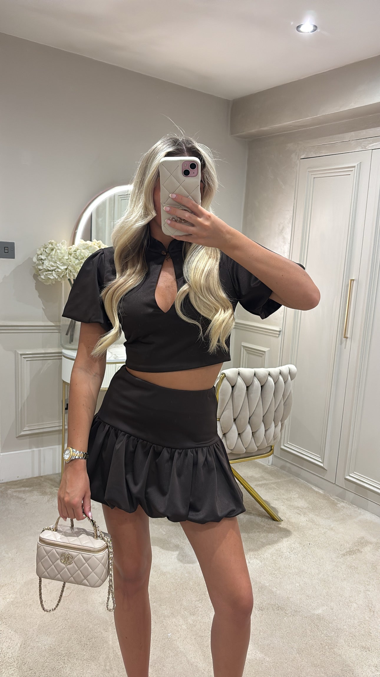 Puff ball skirt set