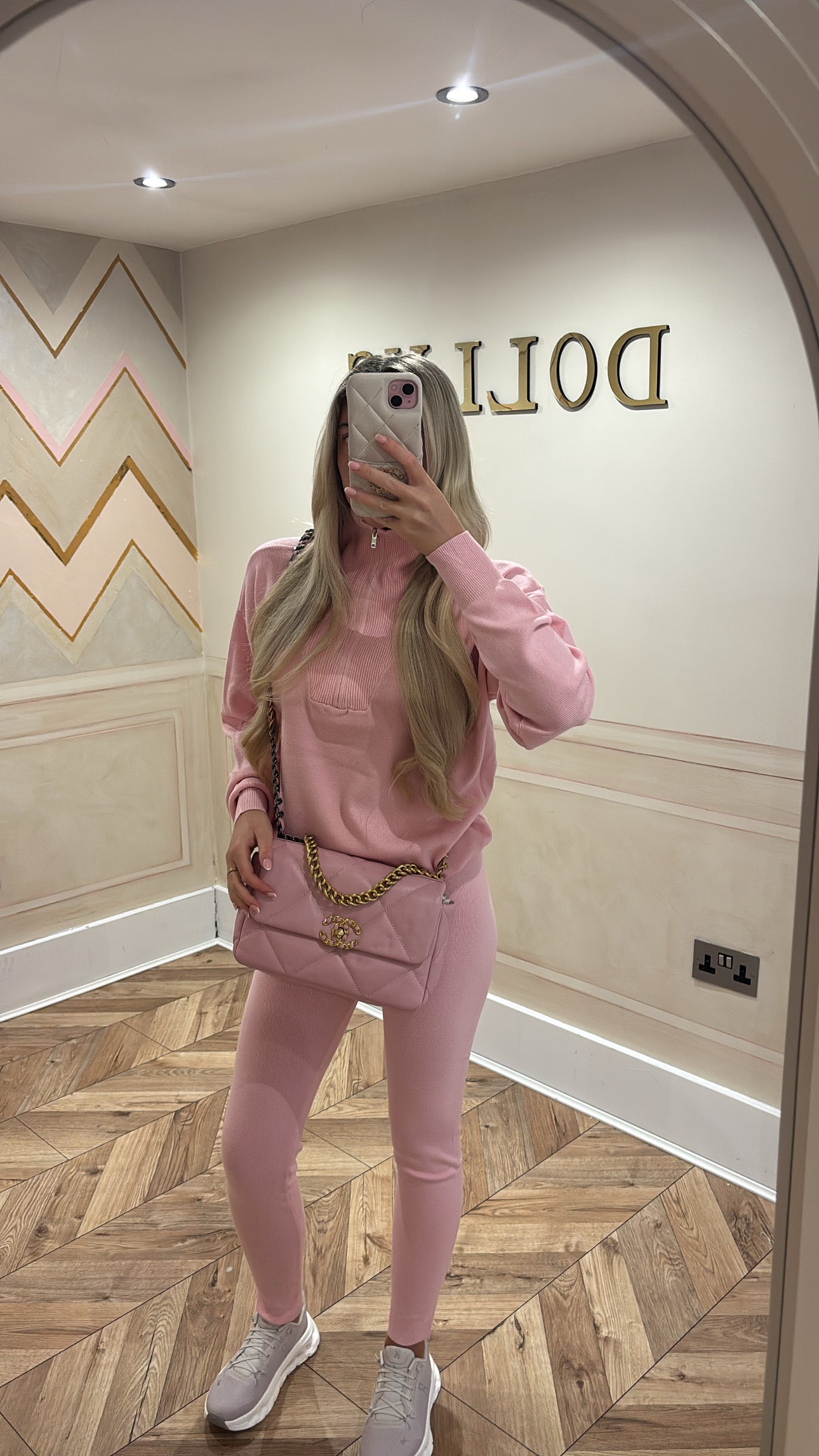 Gold quarter zip lounge set