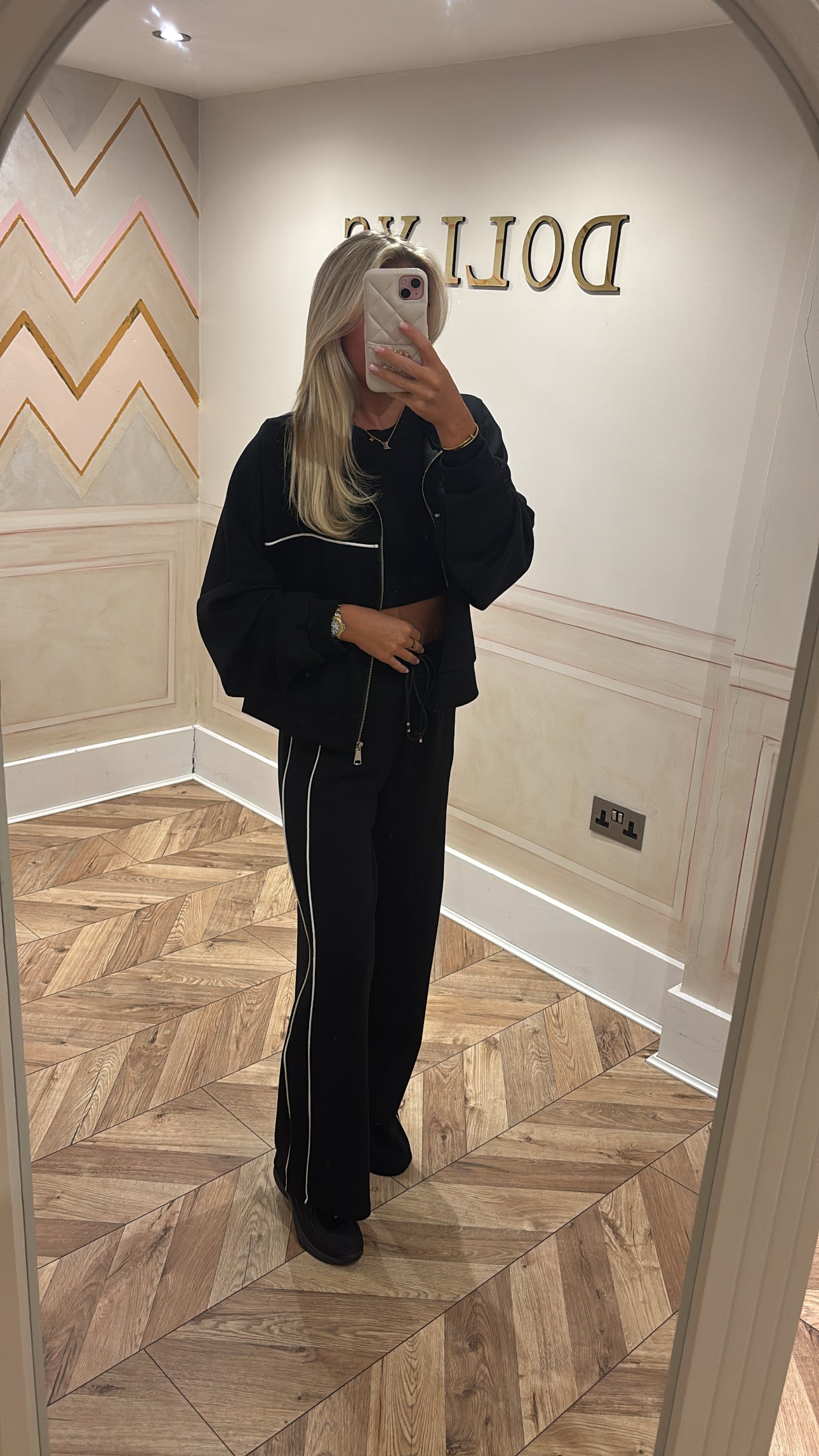 Stripe flared lounge set