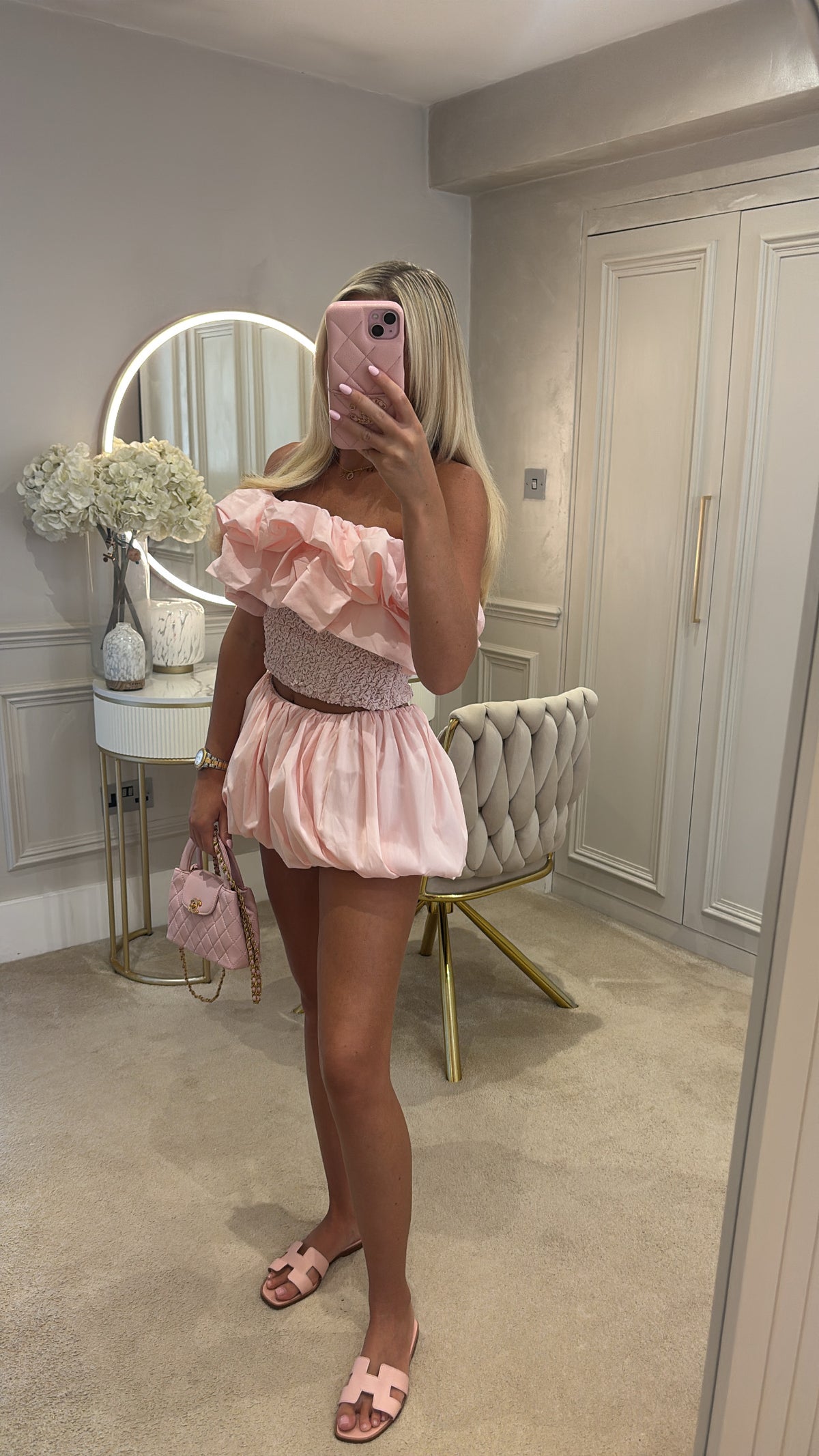 Puff ball frill short co-ord