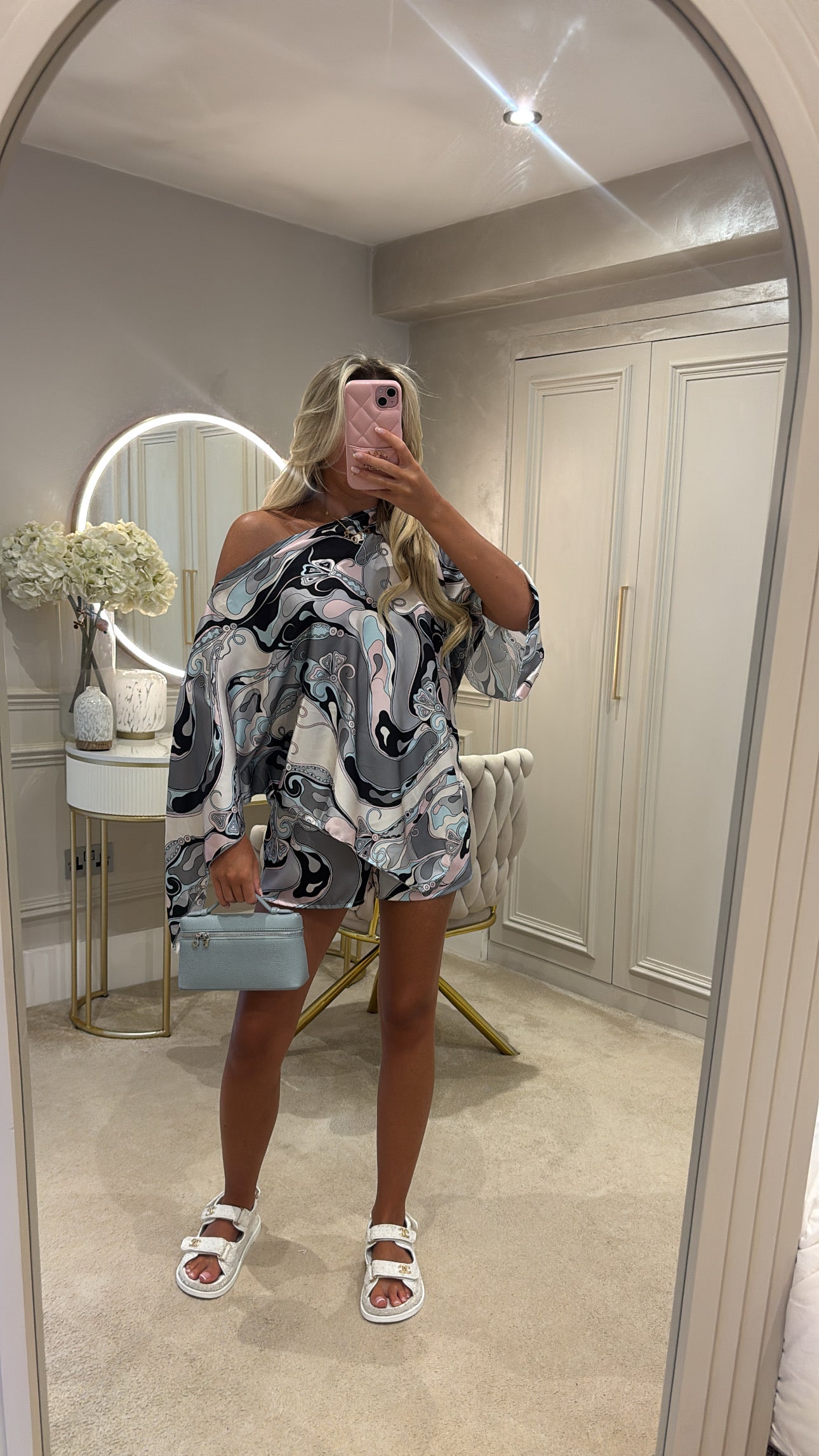 Silk cape short set