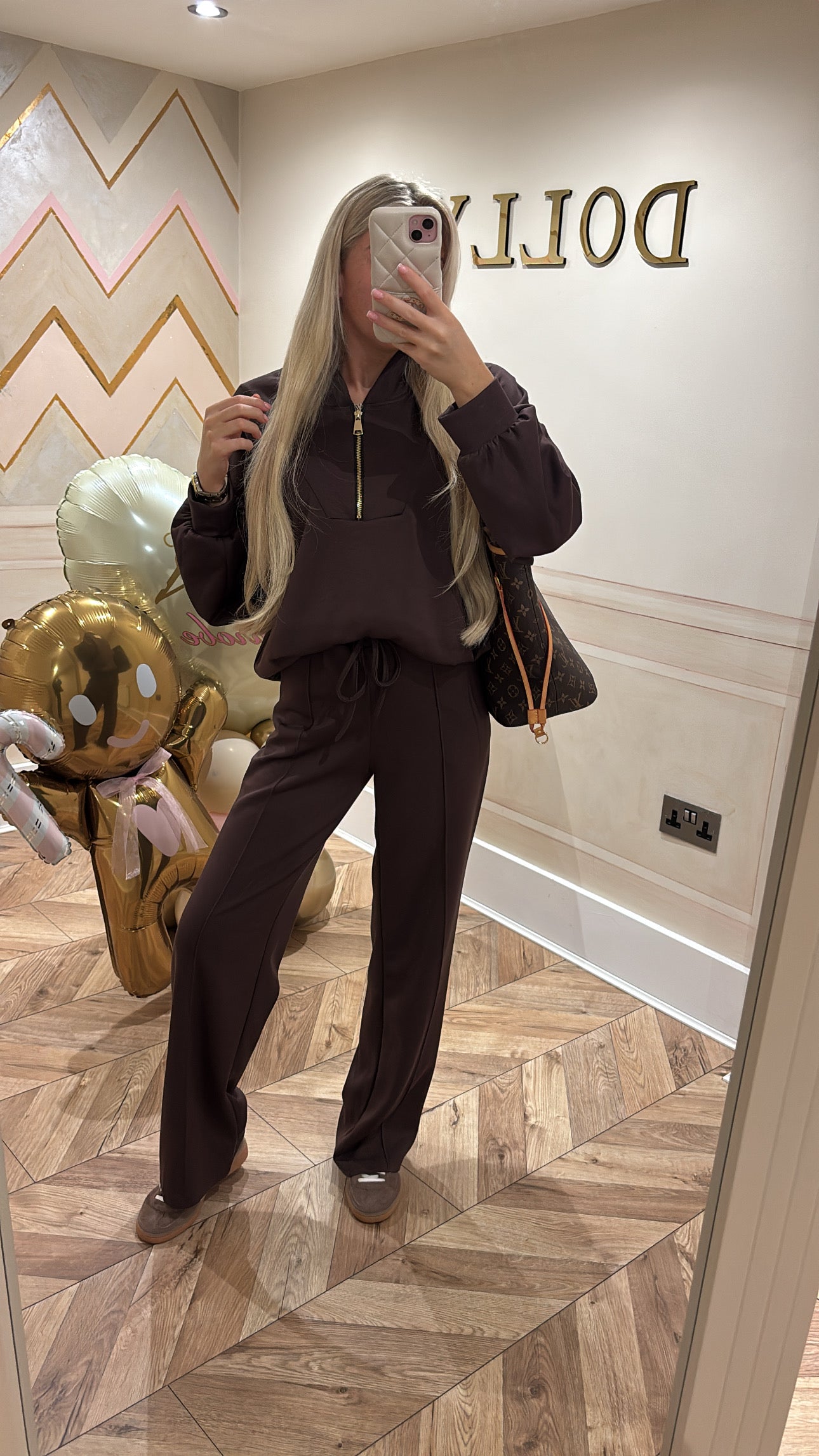 Gold quarter zip lounge set