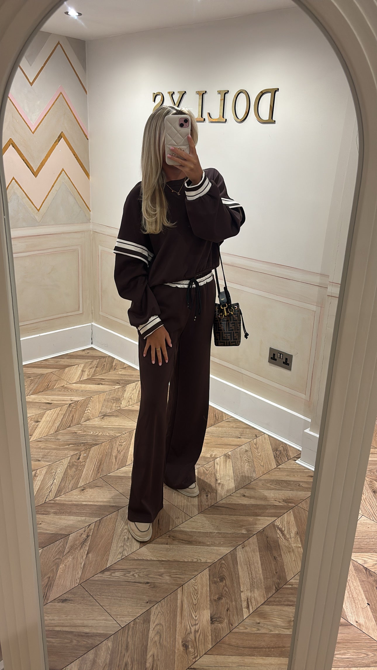 Stripe flared lounge set