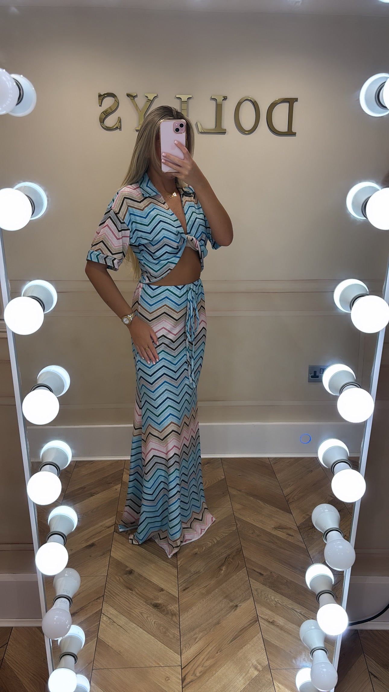 Glitter zig zag skirt co-ord