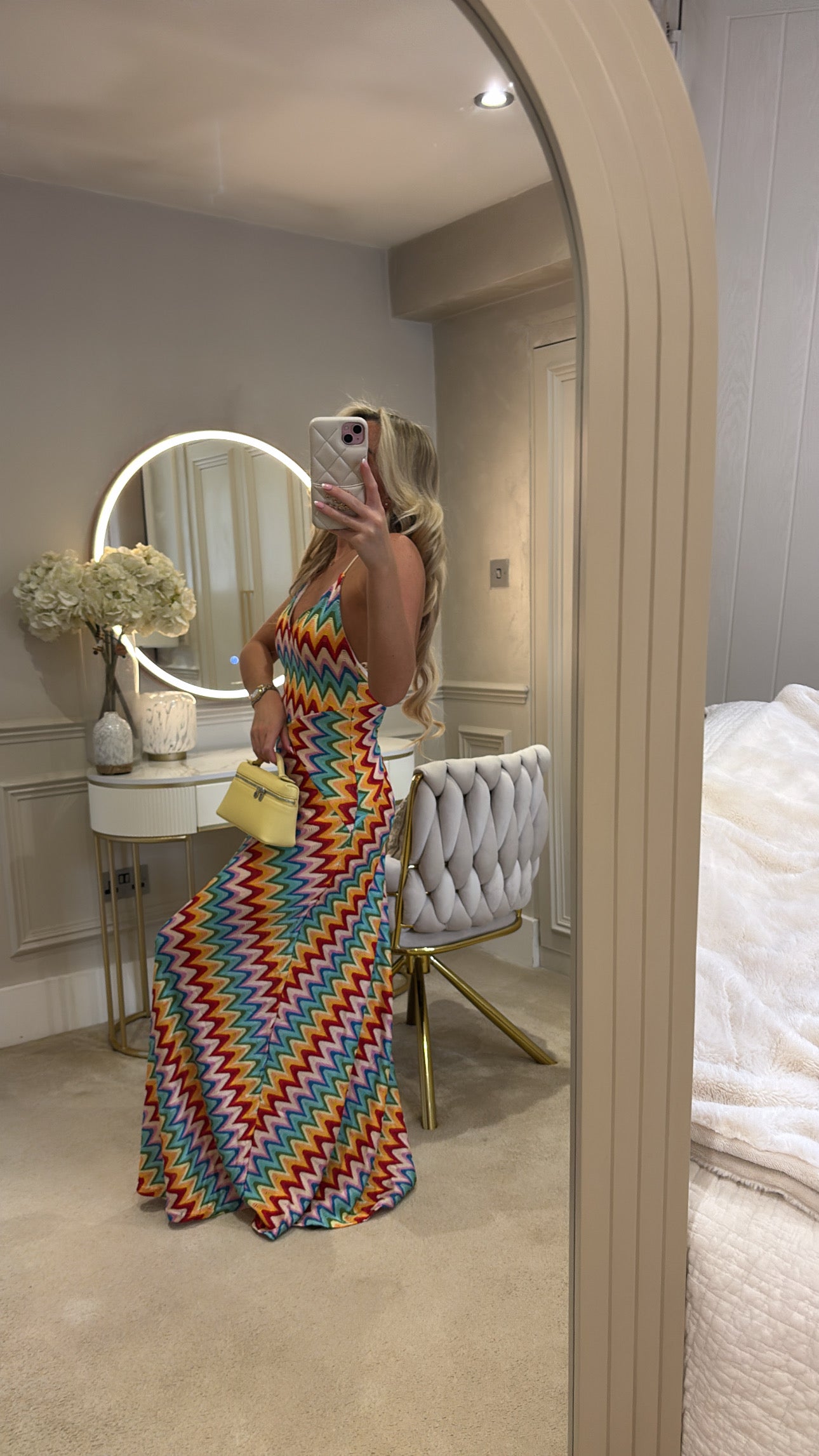 Zig zag backless maxi dress