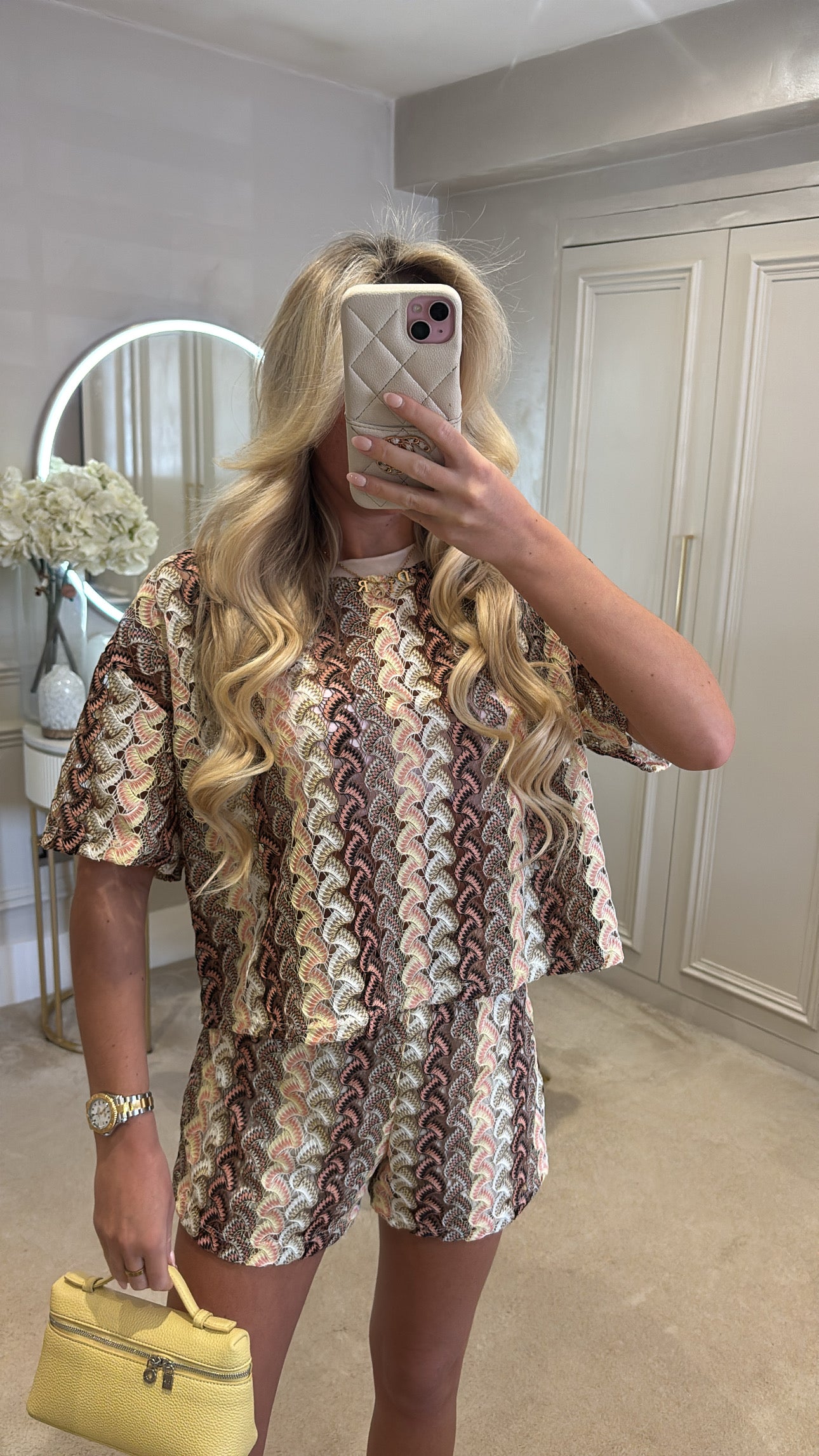 Pattern t-shirt short set
