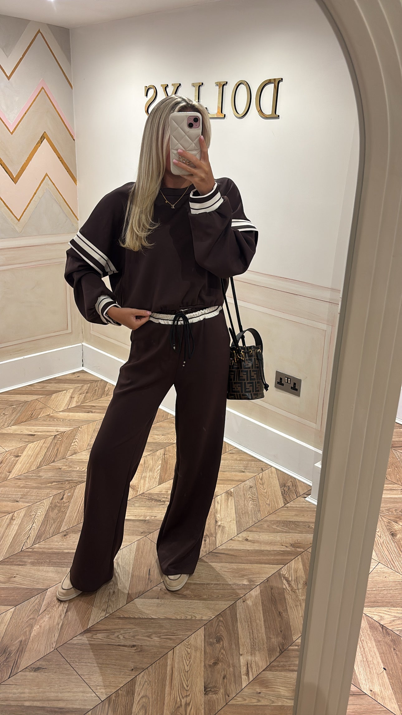 Stripe flared lounge set