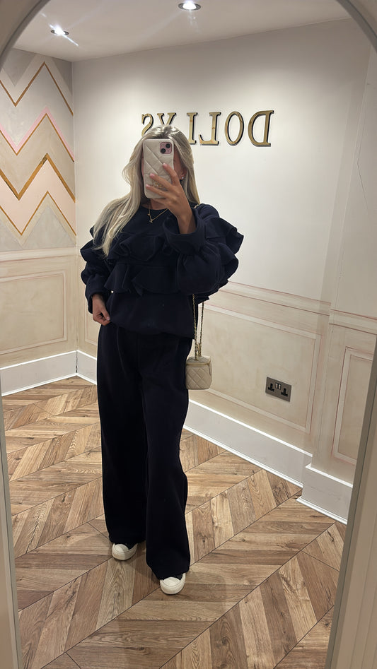 Ruffle flared lounge set