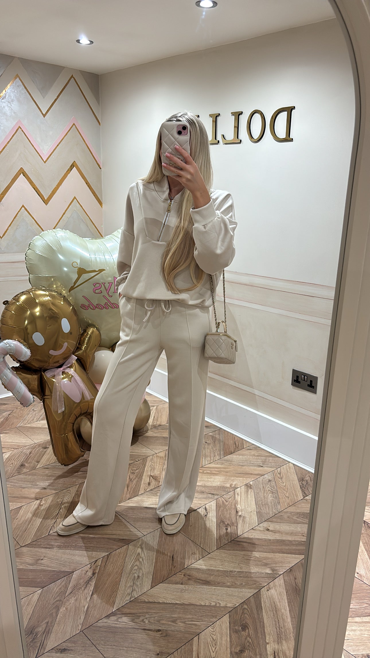 Gold quarter zip lounge set