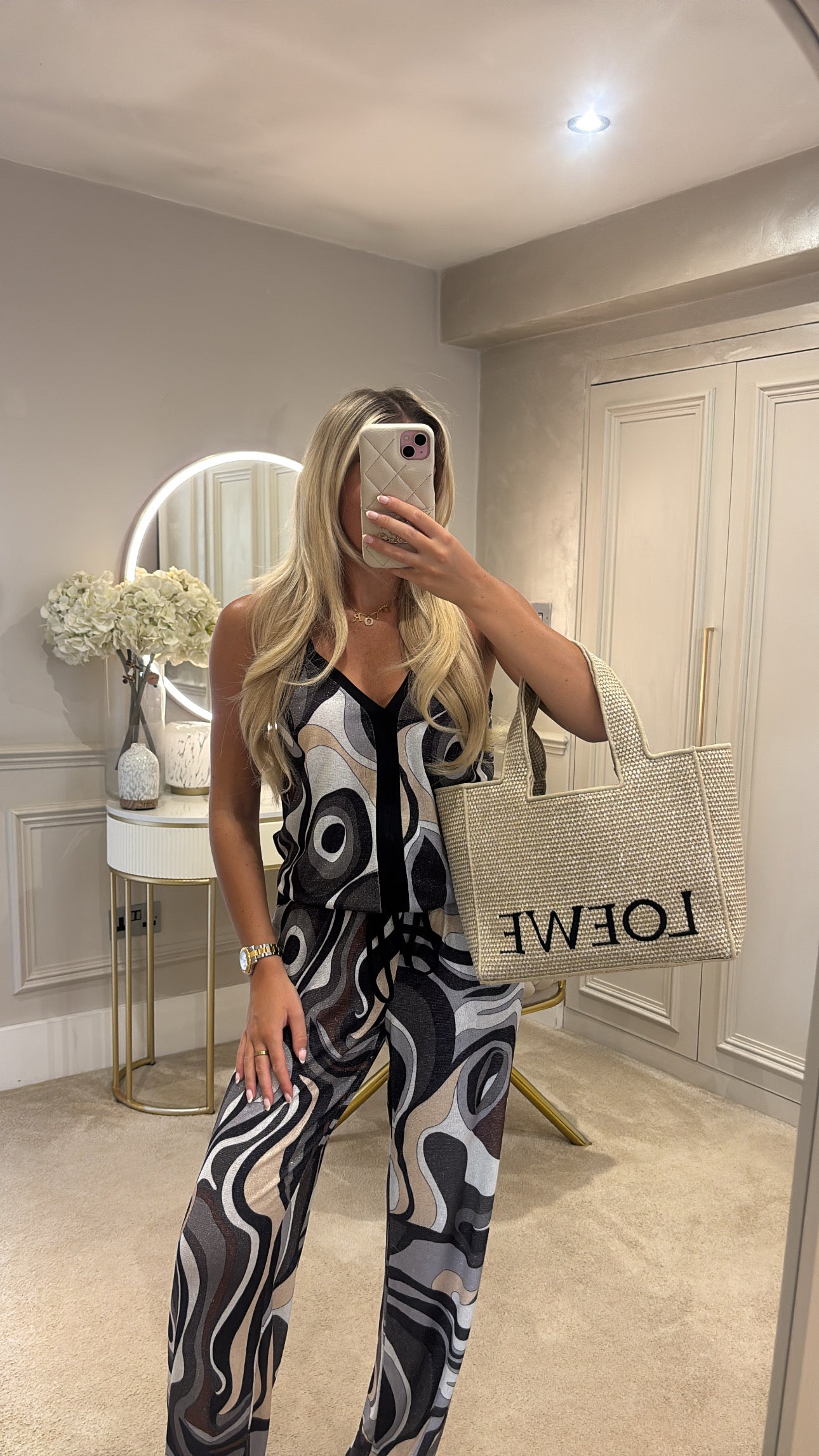 Glitter pucci vest trouser set